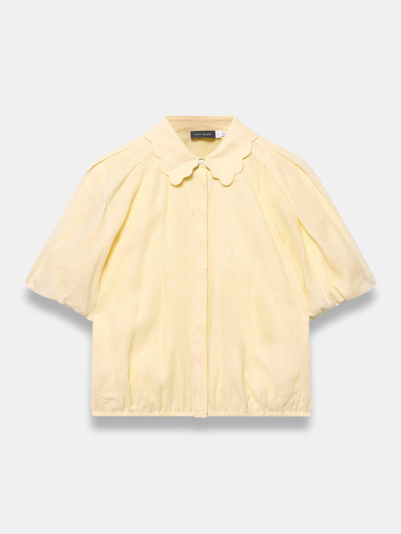 mint-velvet-ramie-puff-sleeve-blouse-yellowdetail