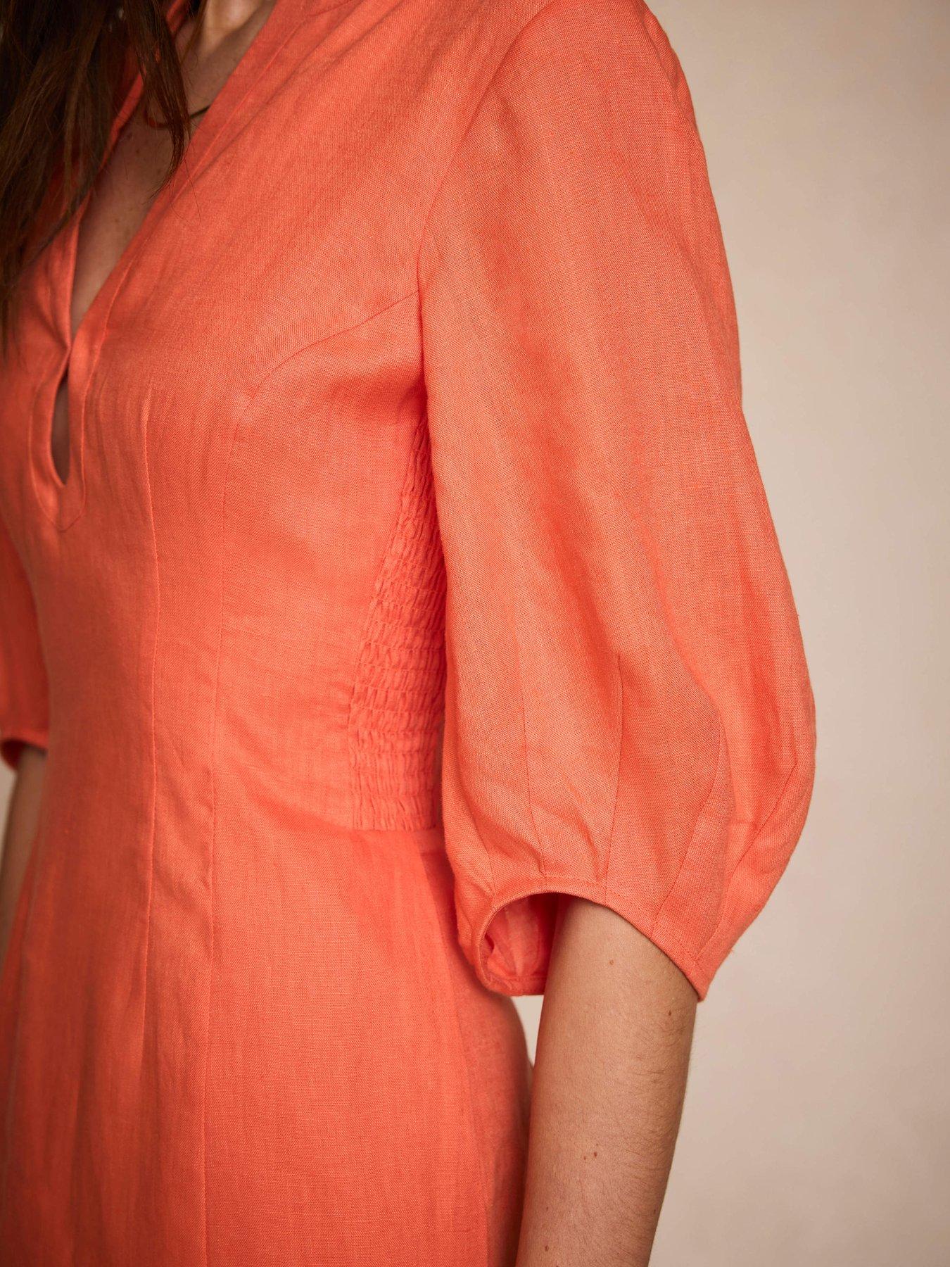 mint-velvet-orange-linen-midi-dressoutfit
