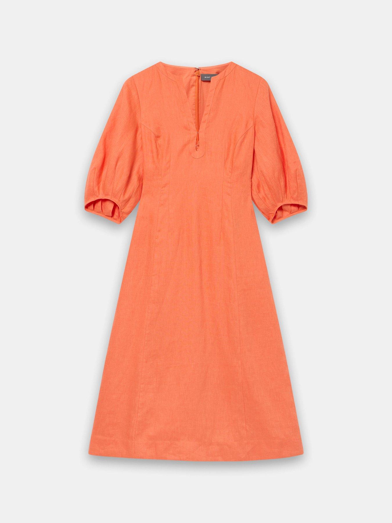 mint-velvet-orange-linen-midi-dressdetail