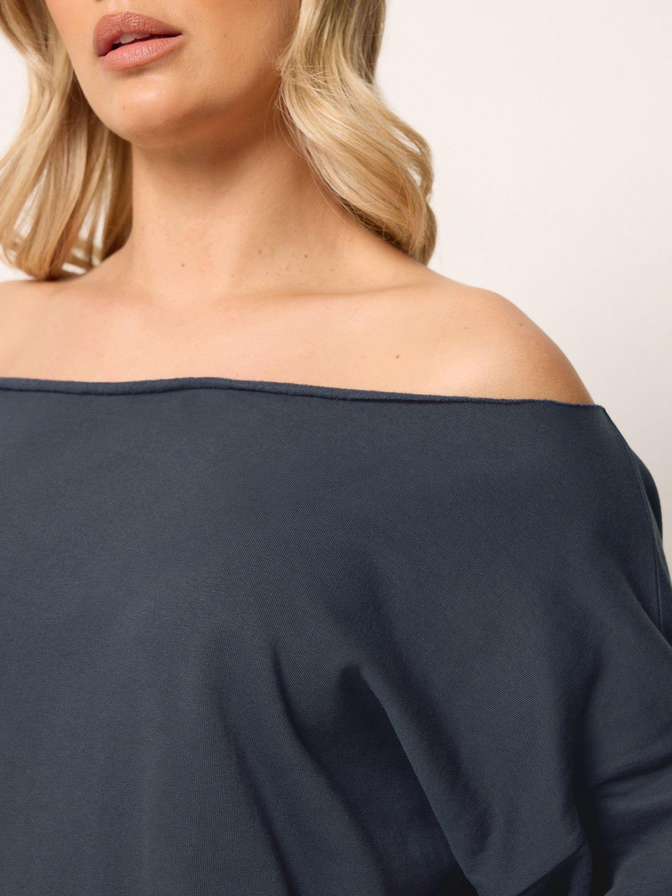 Image 4 of 5 of Yours Curve Off The Shoulder Sweatshirt