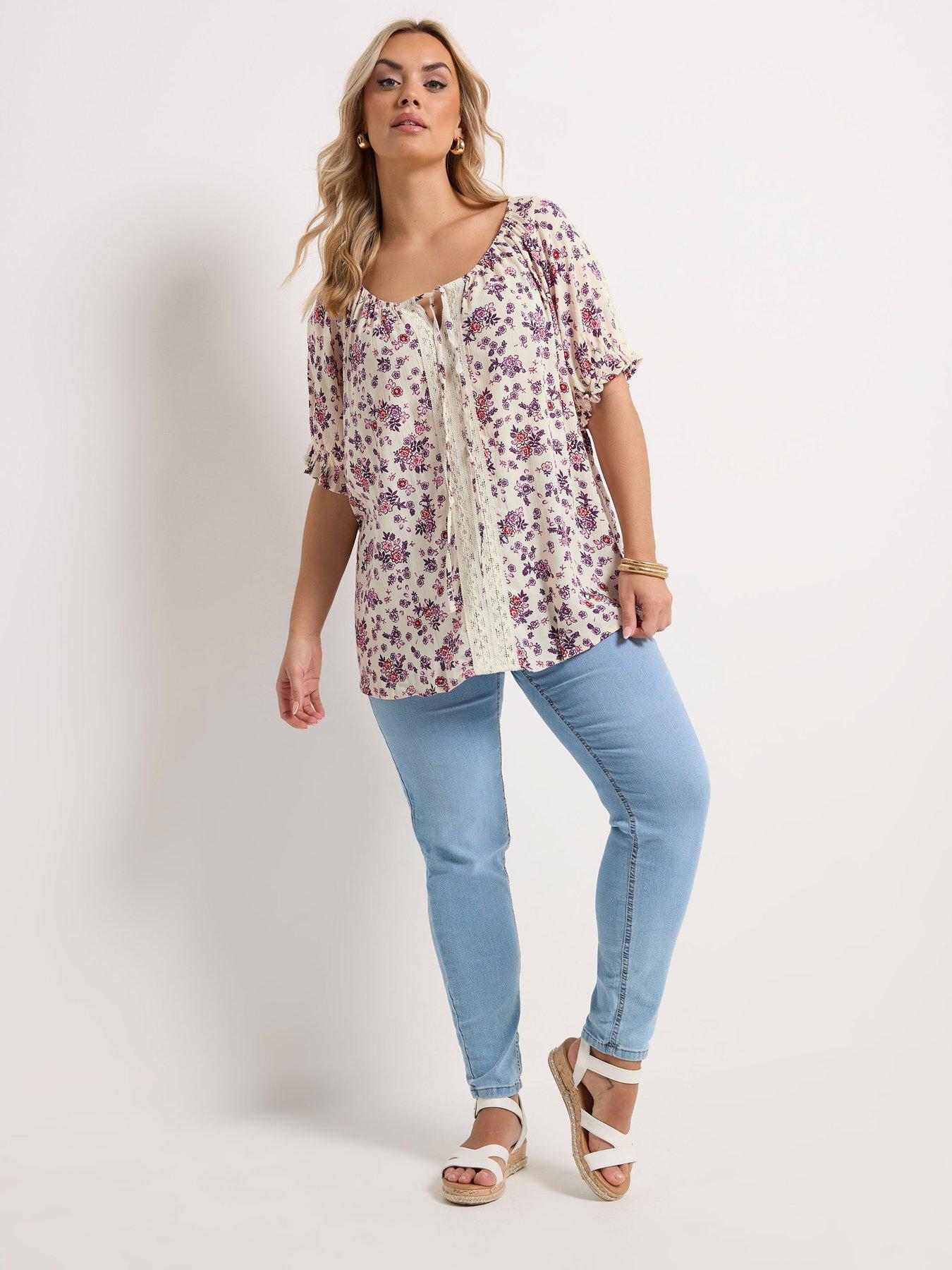 yours-curve-ditsy-floral-top-creamback