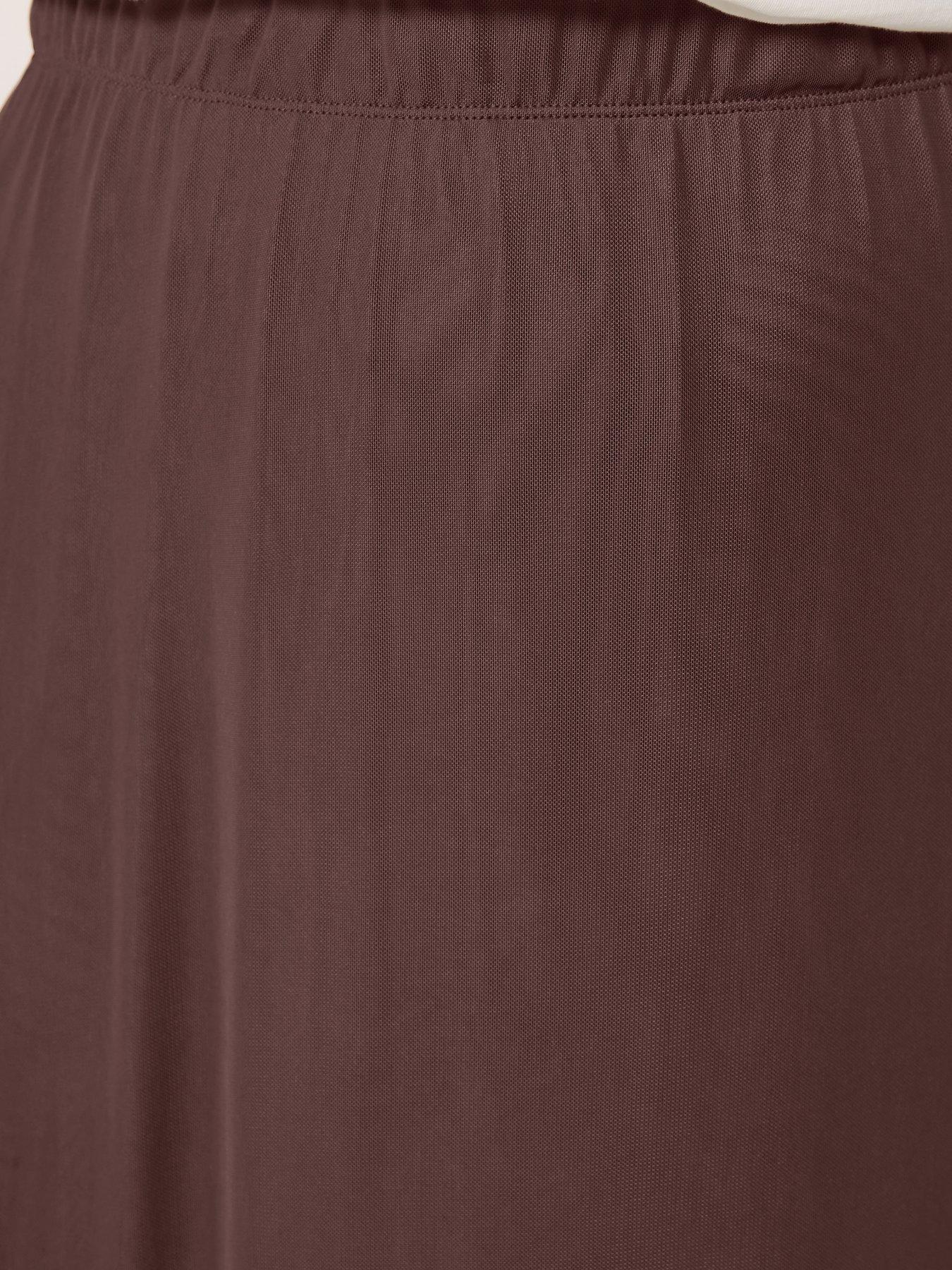 Image 4 of 5 of Yours Curve Mesh A-Line Skirt - Brown