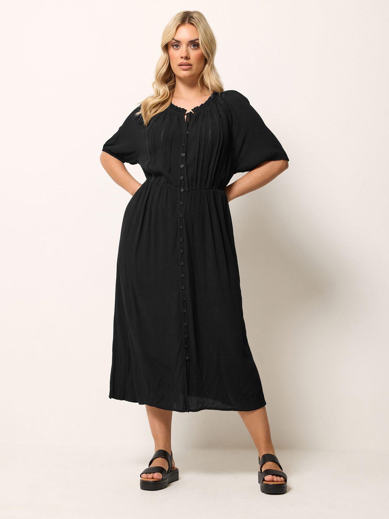 Yours Curve Gypsy Pintuck Short Sleeve Dress