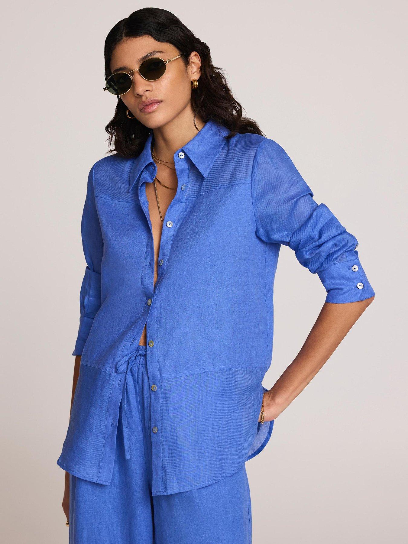 mint-velvet-linen-mix-shirt-bluefront