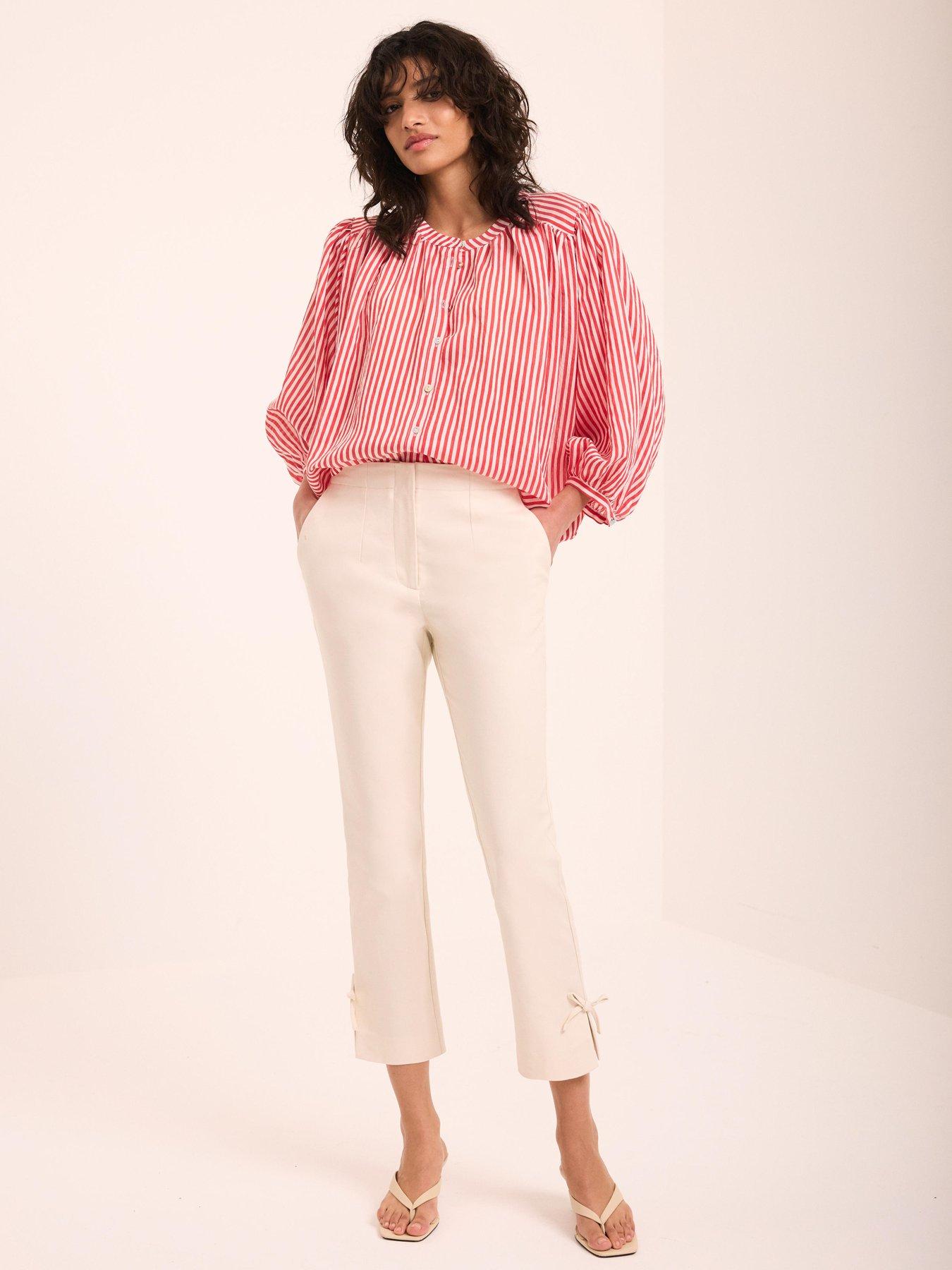 Image 2 of 6 of Mint Velvet Neutral Capri Trousers - Cream