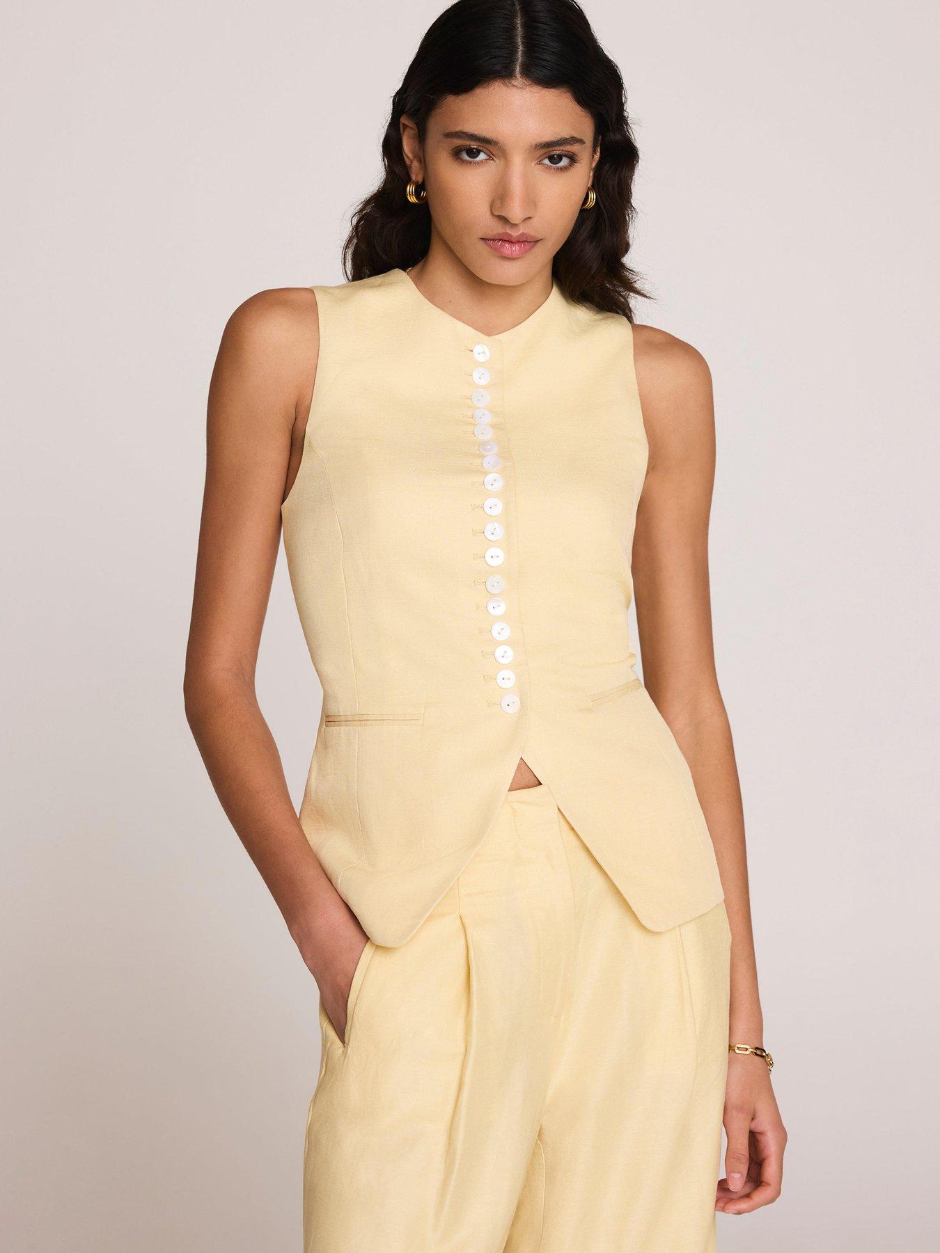 mint-velvet-yellow-button-linen-waistcoatback