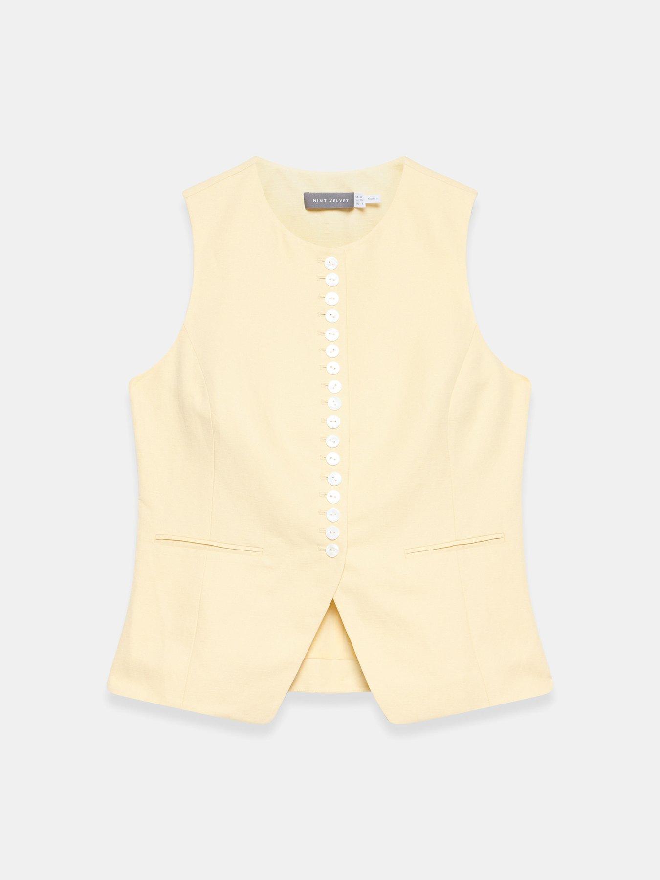 mint-velvet-yellow-button-linen-waistcoatdetail