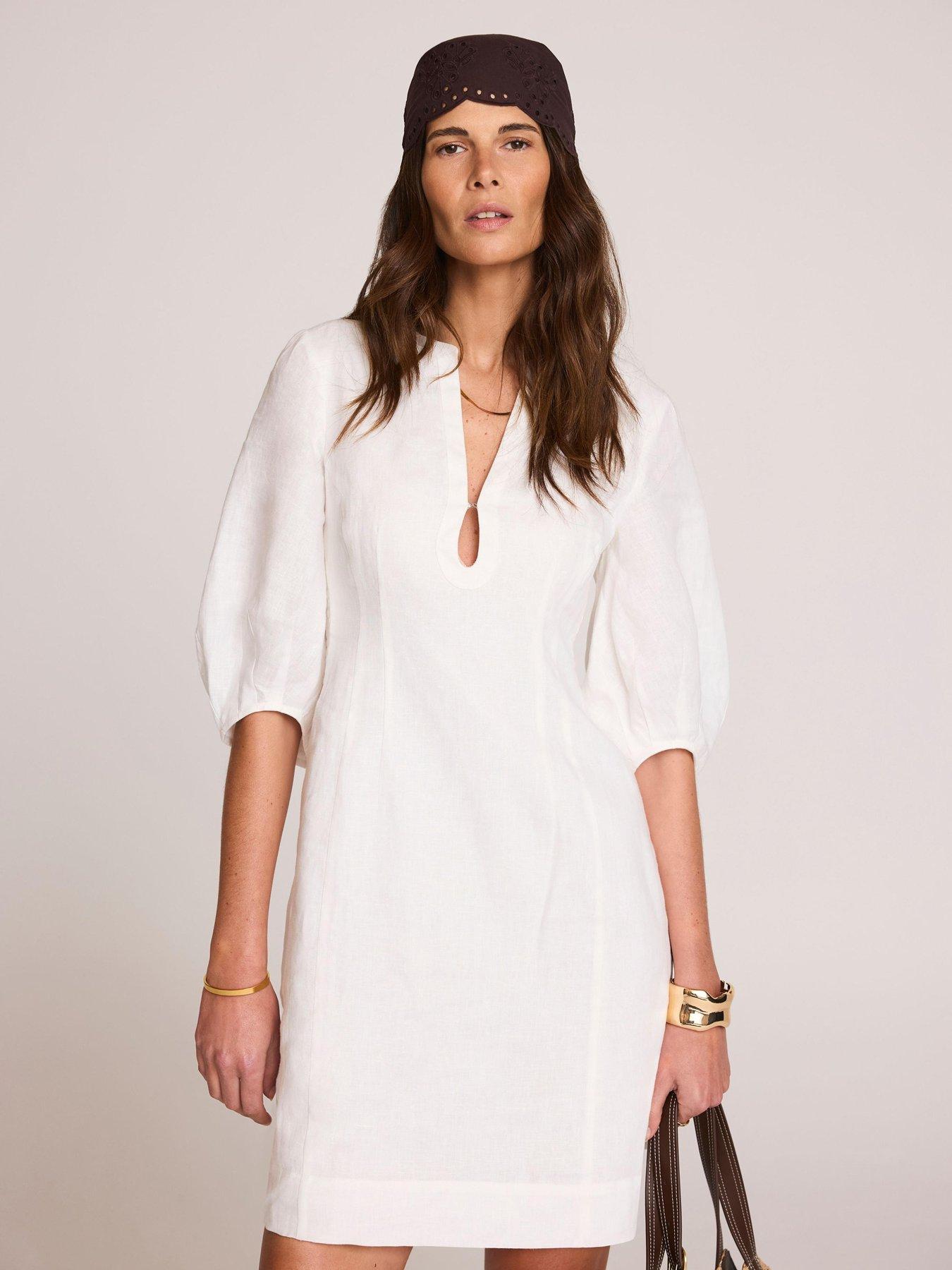 Mint Velvet Ivory Linen Mini Dress
