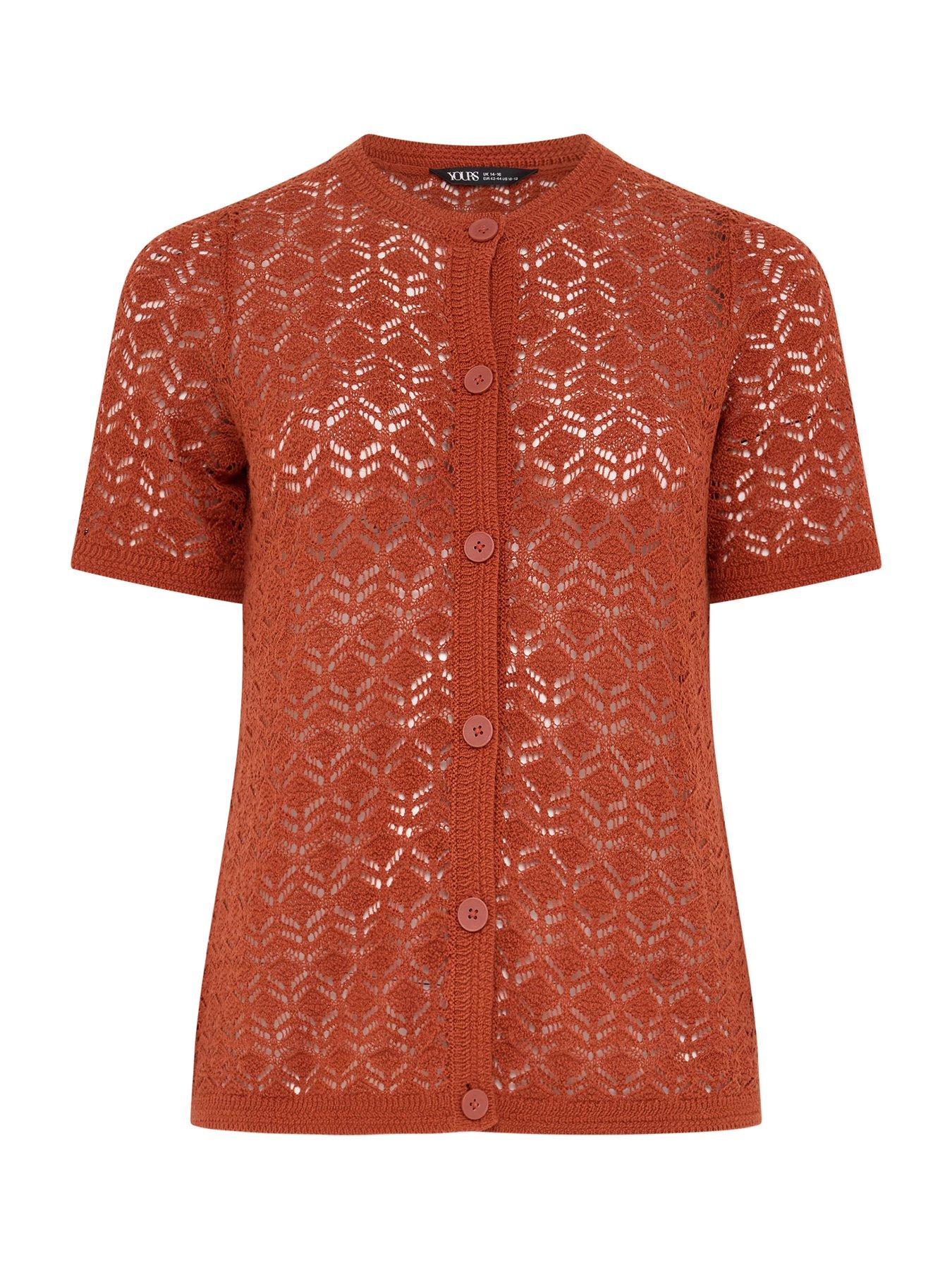 Image 5 of 5 of Yours Curve Button Through Short Sleeve Top