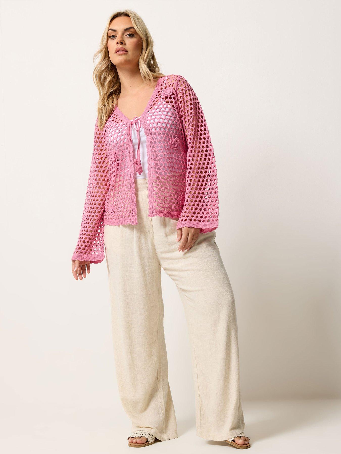 yours-curve-flower-applique-shrug-pinkback