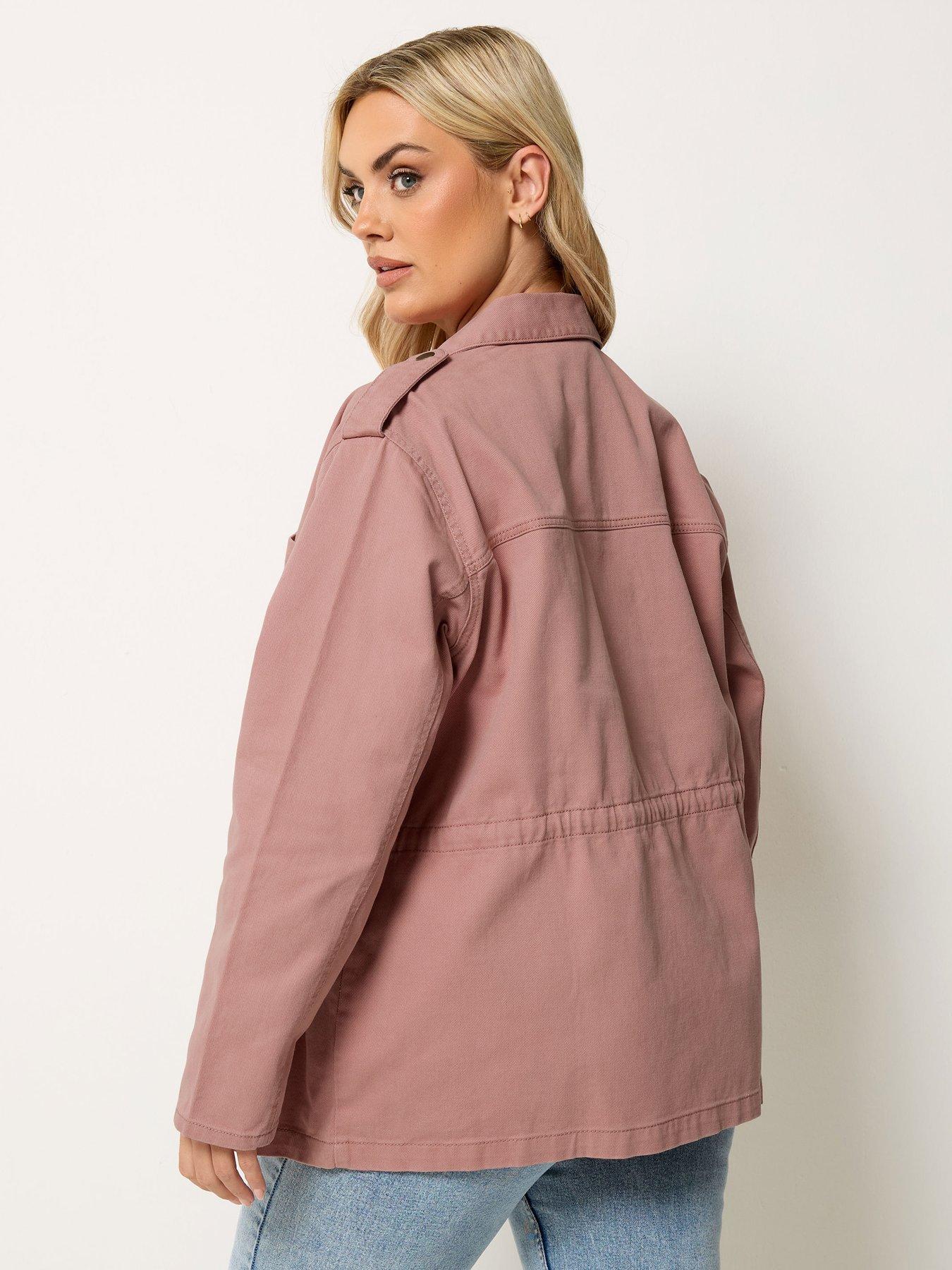 Image 2 of 5 of Yours Curve Twill Carpenter Jacket - Pink