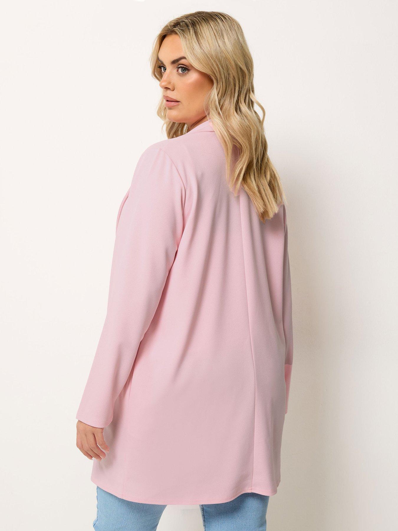 Image 2 of 5 of Yours Curve Scuba Blazer - Pink