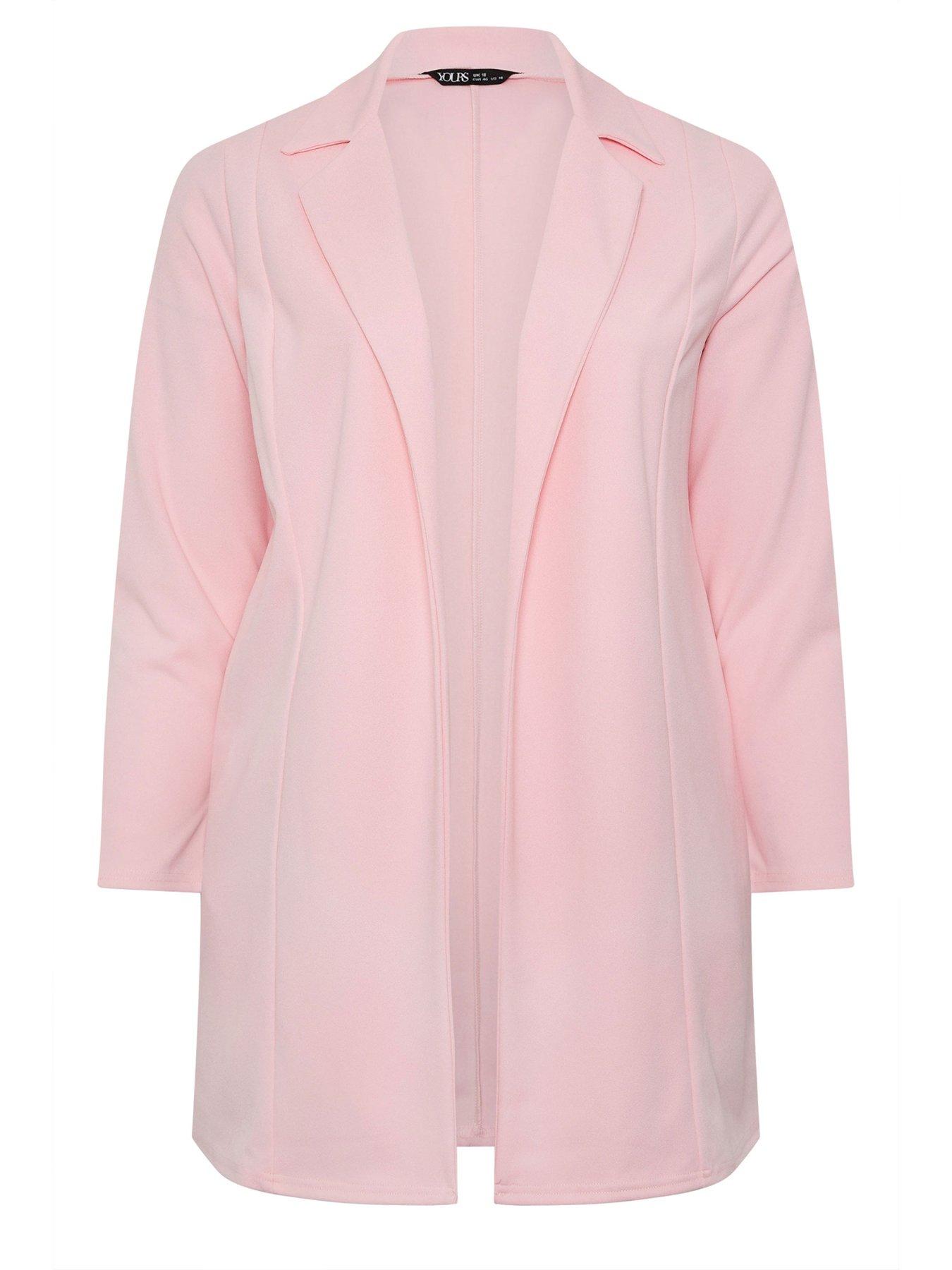 Image 5 of 5 of Yours Curve Scuba Blazer - Pink
