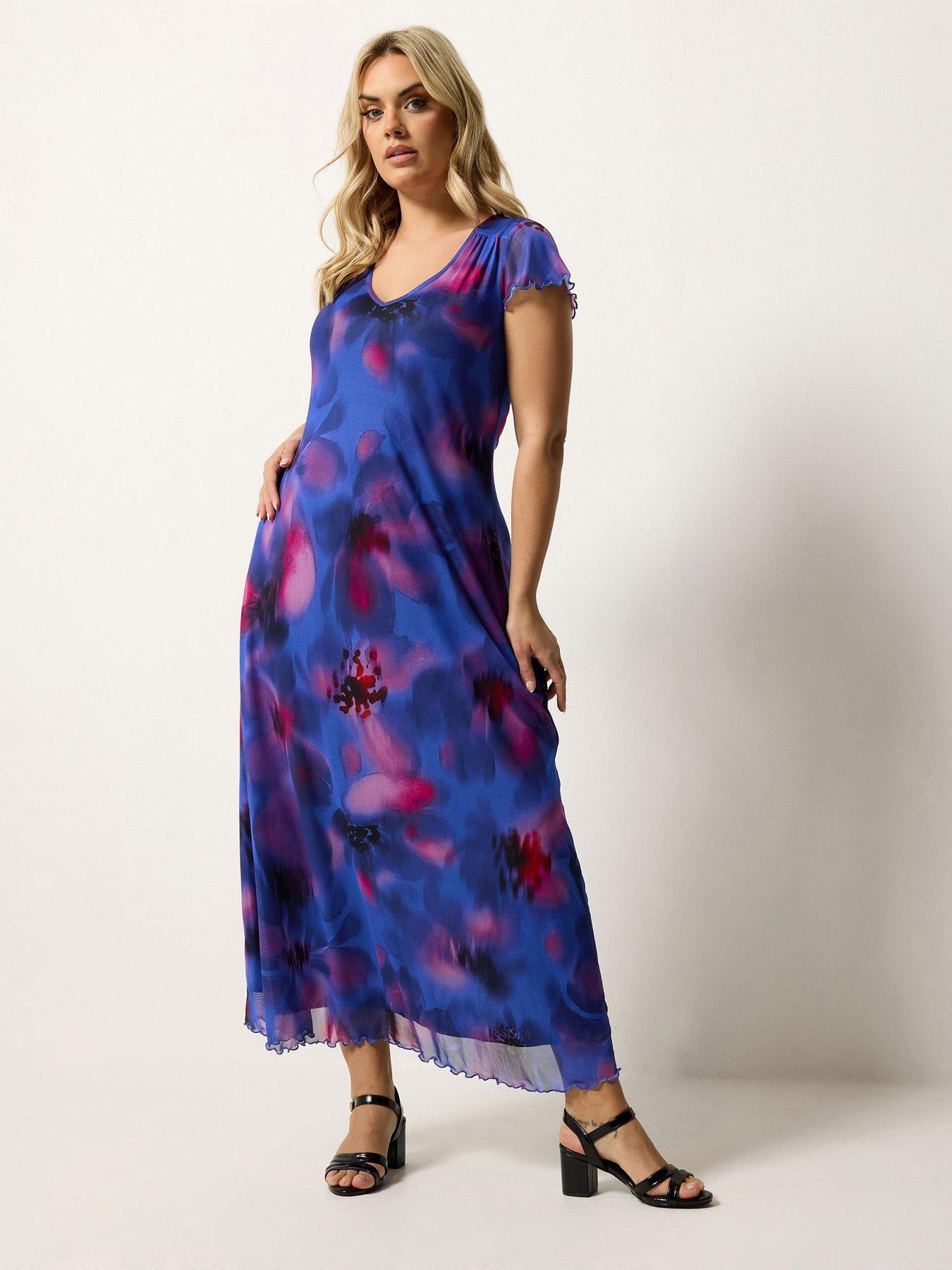 Image 3 of 5 of Yours Curve Mesh A-line Maxi Dress
