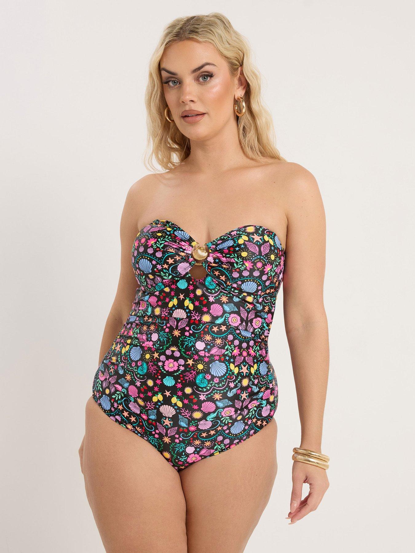 yours-curve-shell-print-bandeau-swimsuitoutfit