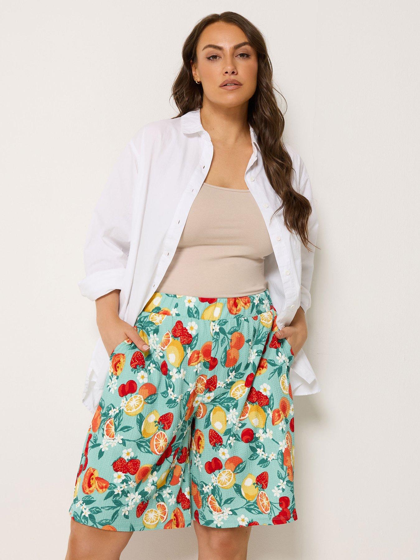 yours-curve-pull-on-jersey-shorts-greenfront