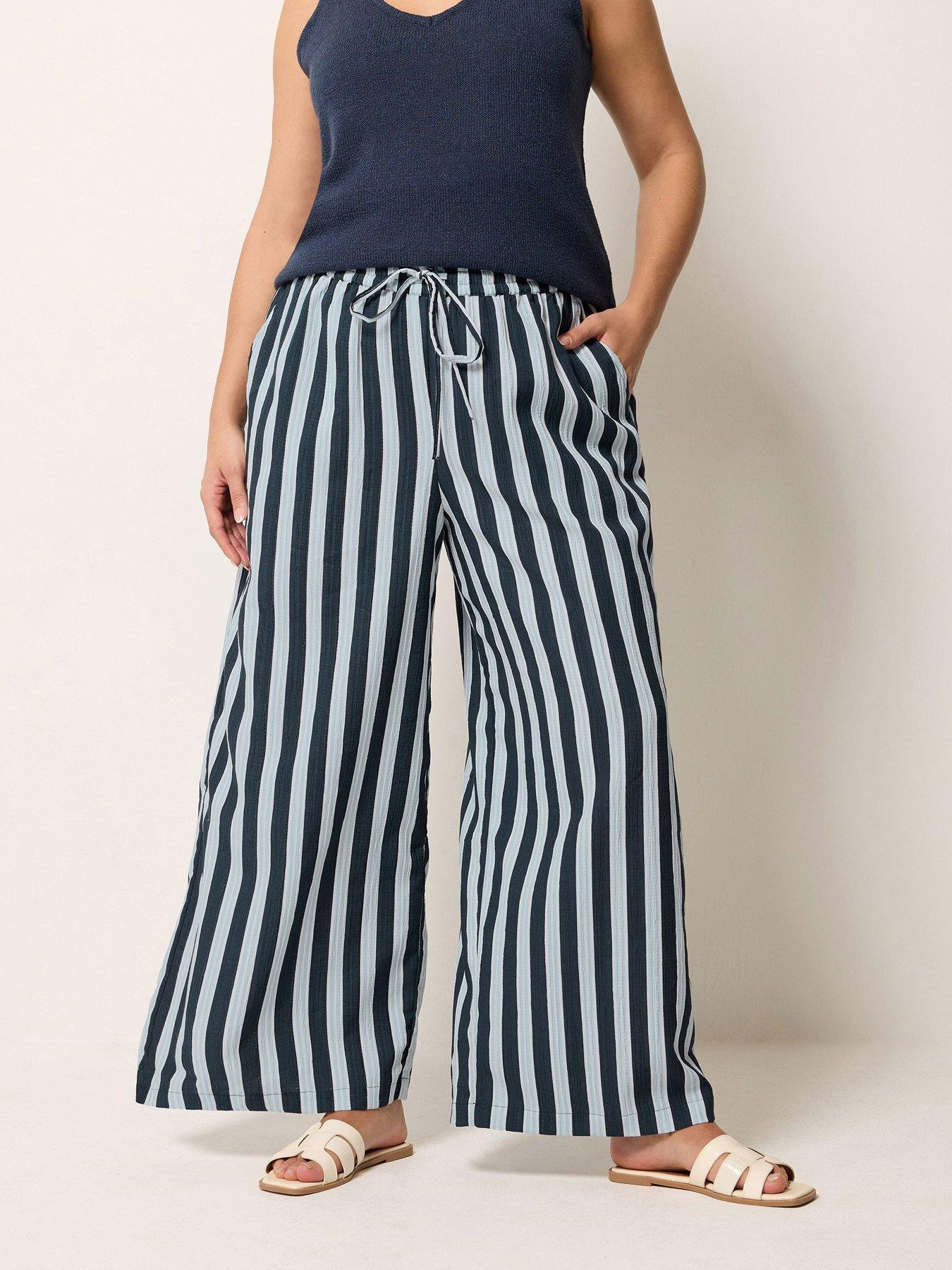 yours-curve-striped-wide-leg-trousersfront
