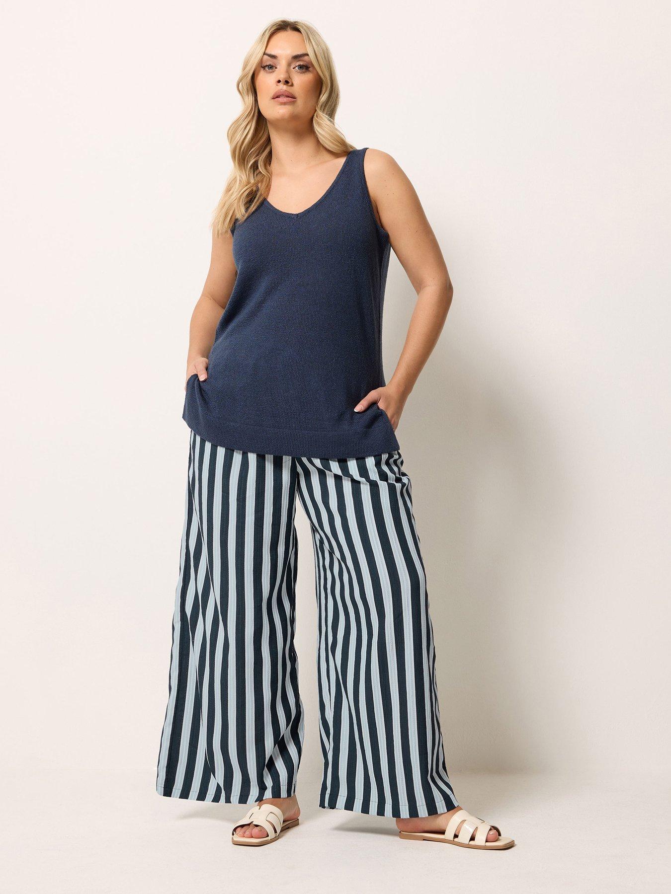 yours-curve-striped-wide-leg-trousersback