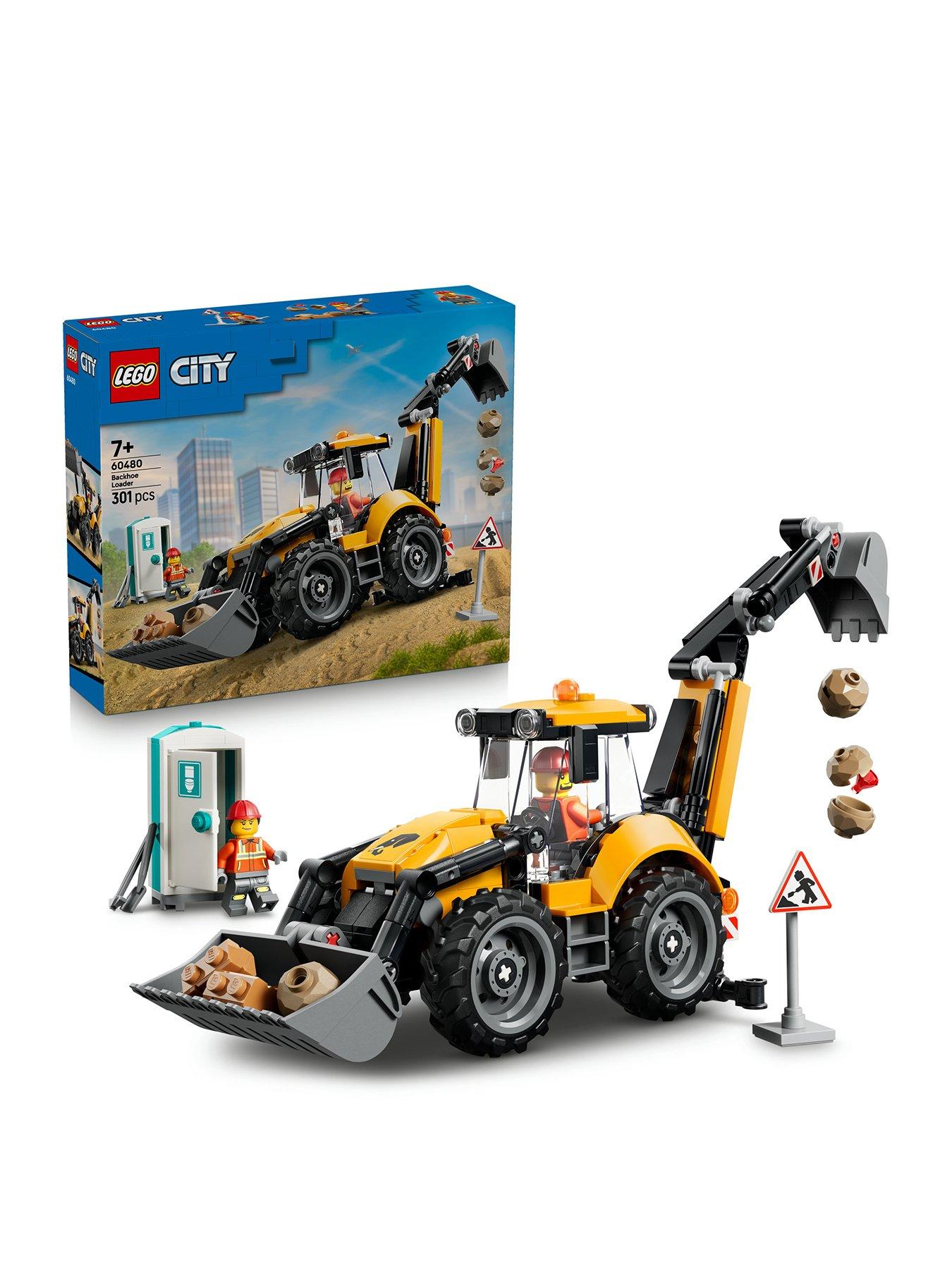 Image 1 of 8 of LEGO City Yellow Backhoe Loader Tractor Toy 60480