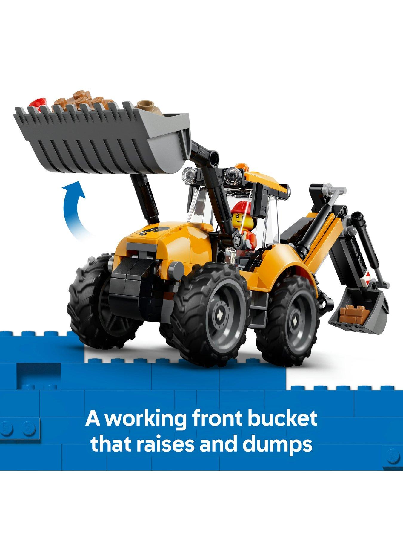 Image 3 of 8 of LEGO City Yellow Backhoe Loader Tractor Toy 60480