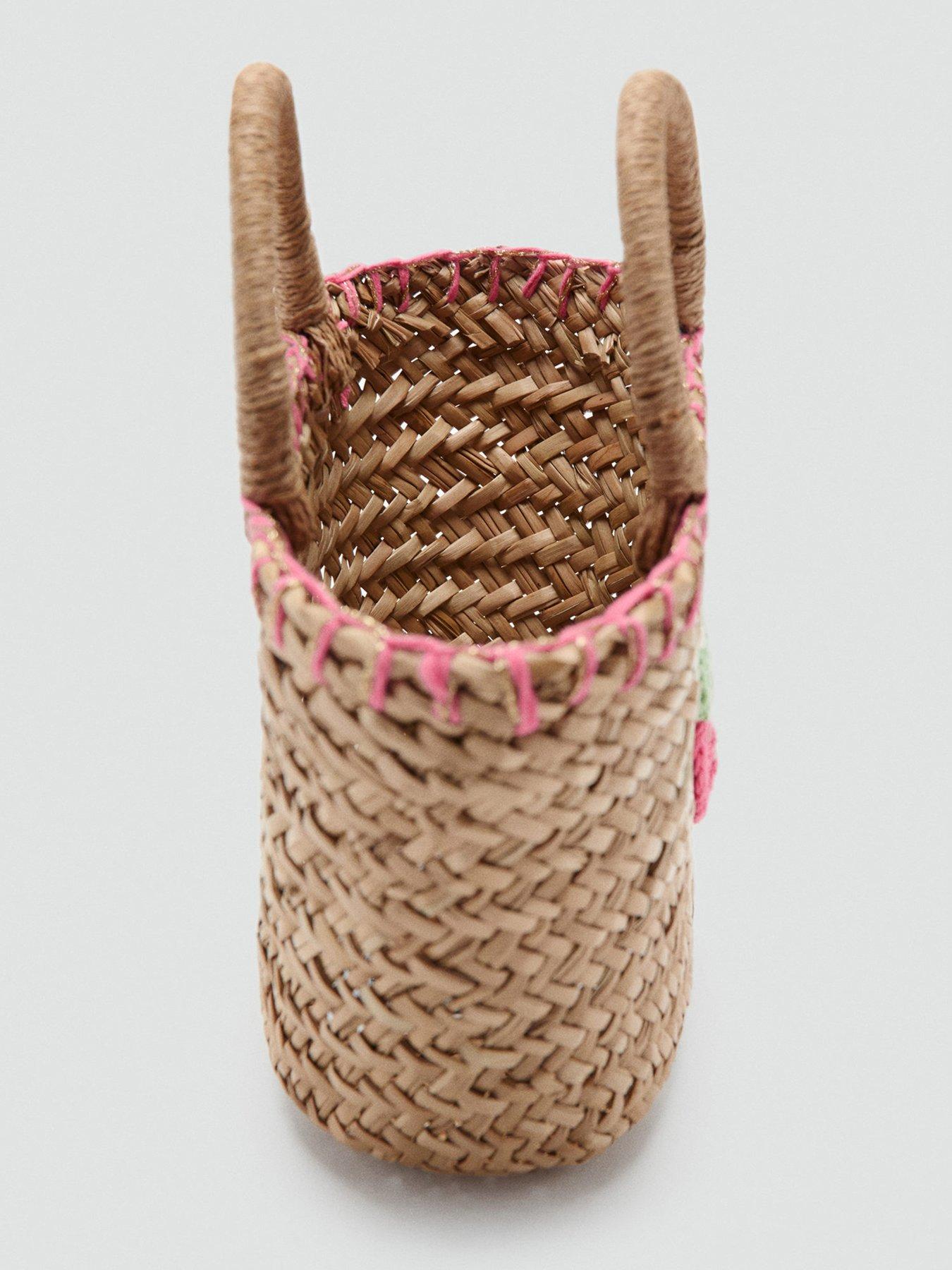 Image 3 of 4 of Mango Girls Strawberry Basket Bag - Beige
