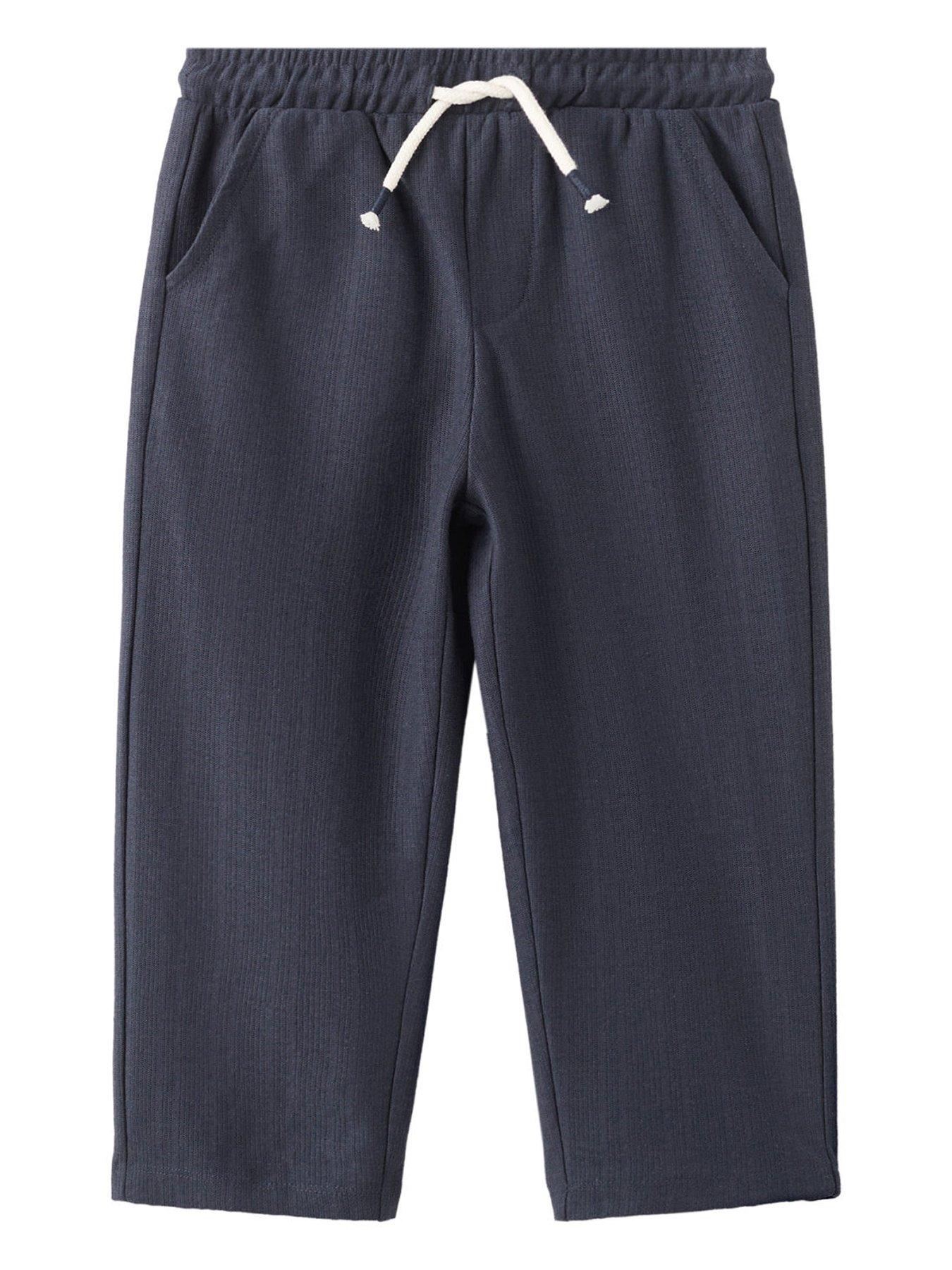 Image 1 of 4 of Mango Younger Boys Elasticated Waist Trousers - Navy