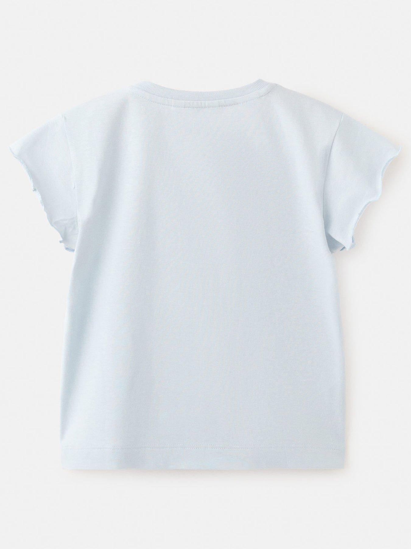Image 2 of 4 of Mango Younger Girls 3D Starfish Short Sleeve T-shirt - Light Blue