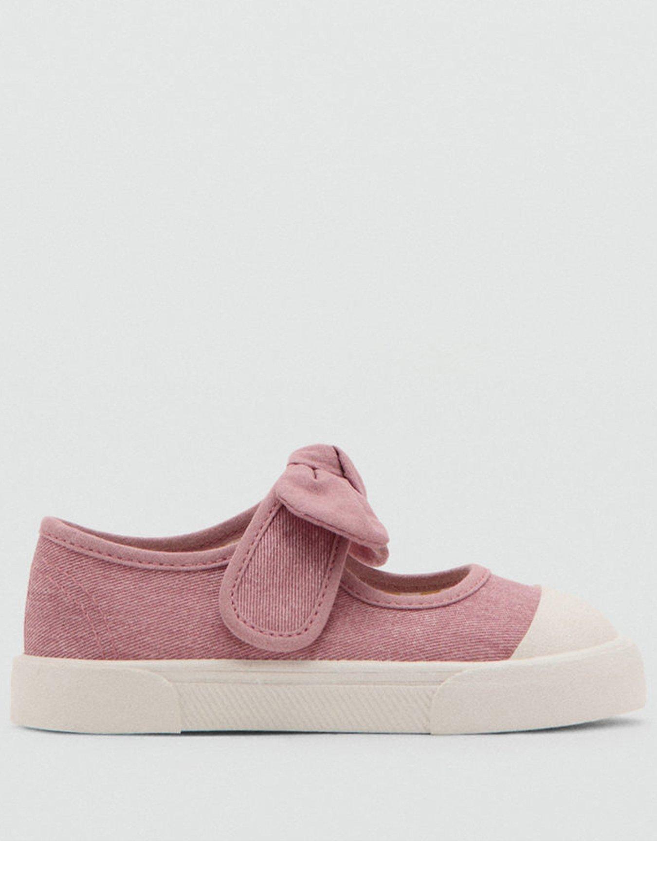 Image 1 of 5 of Mango Younger Girls Bow Canvas Pumps - Pink