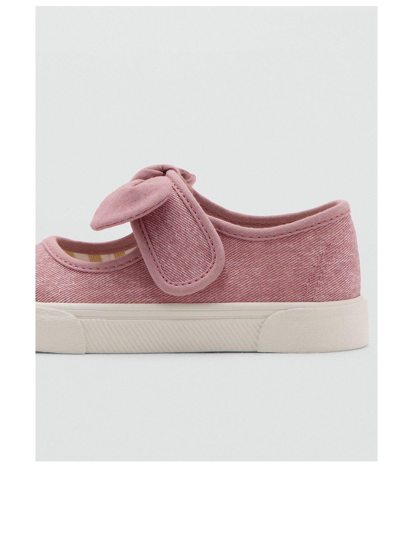 Image 3 of 5 of Mango Younger Girls Bow Canvas Pumps - Pink