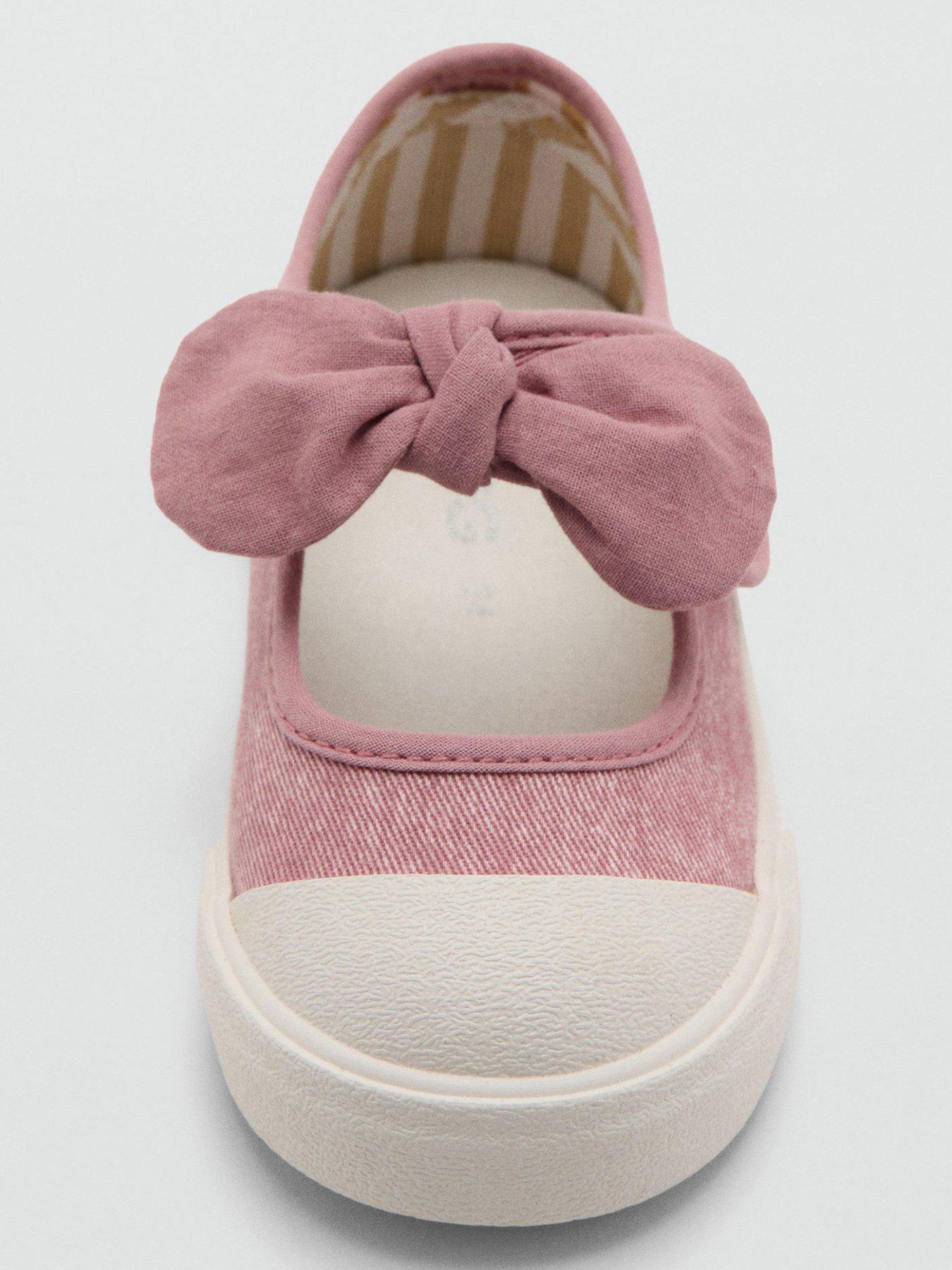 Image 4 of 5 of Mango Younger Girls Bow Canvas Pumps - Pink