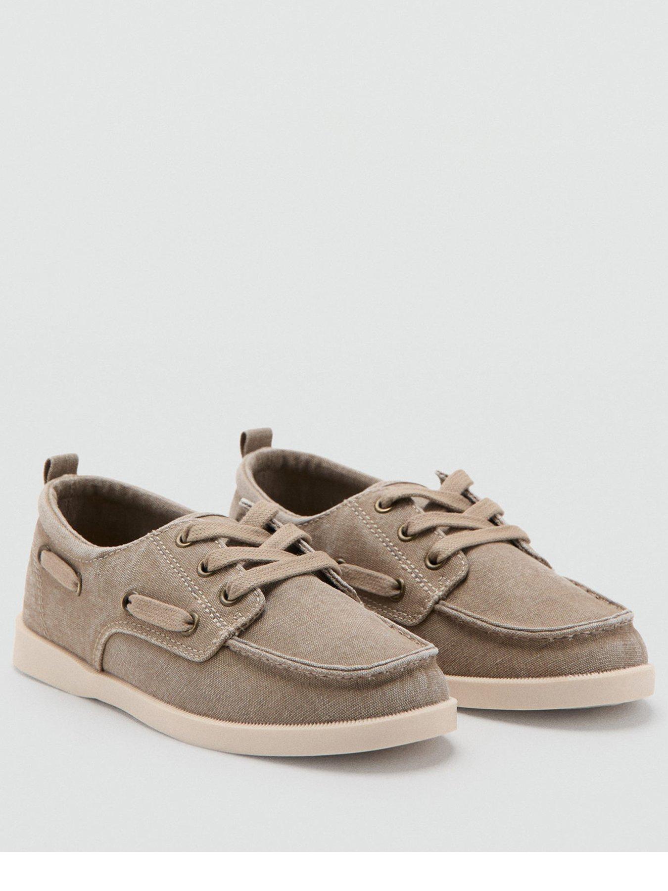 Image 2 of 5 of Mango Boys Canvas Boat Shoes - Beige