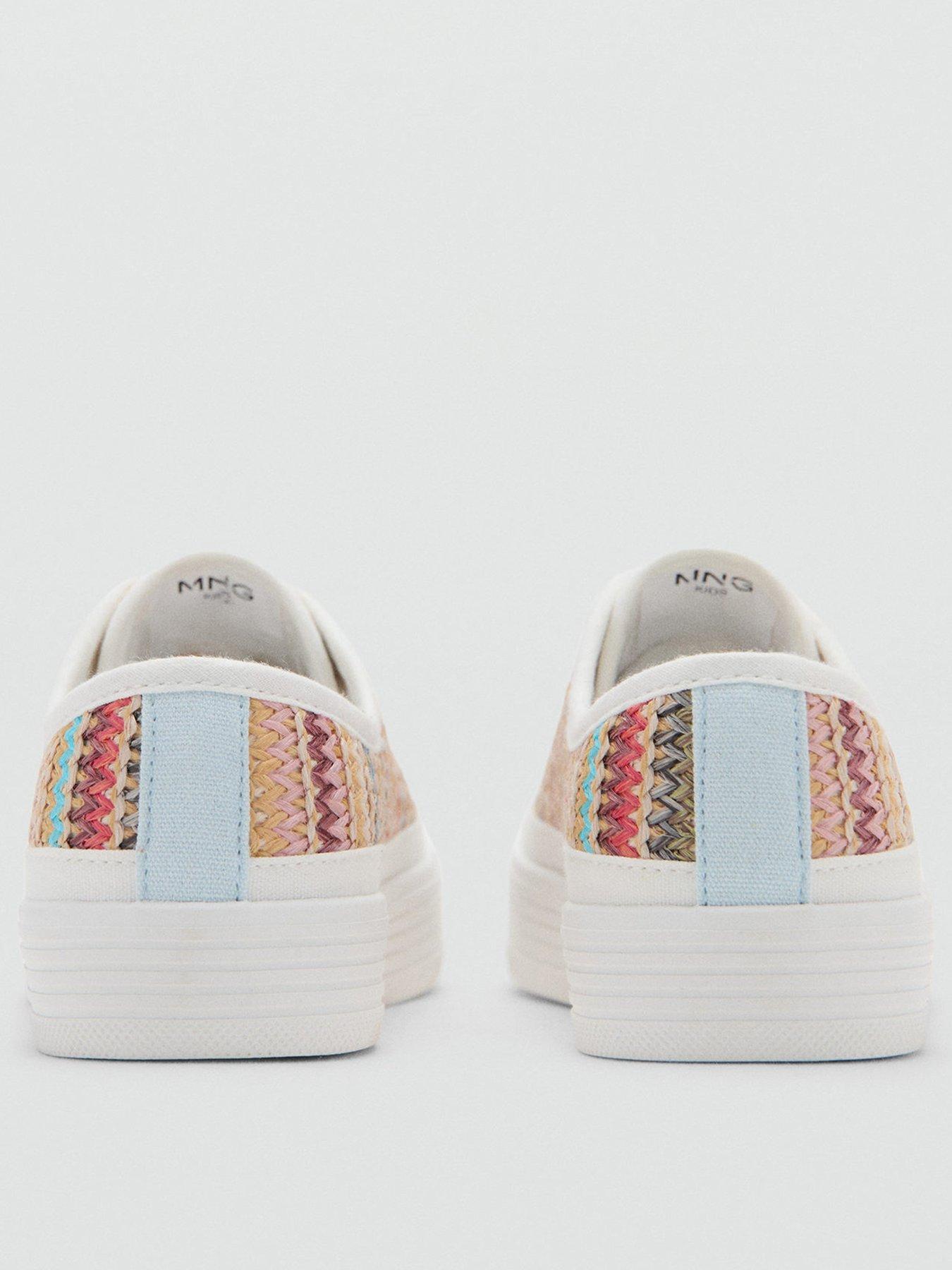 Image 3 of 6 of Mango Girls Rainbow Platform Trainers - White