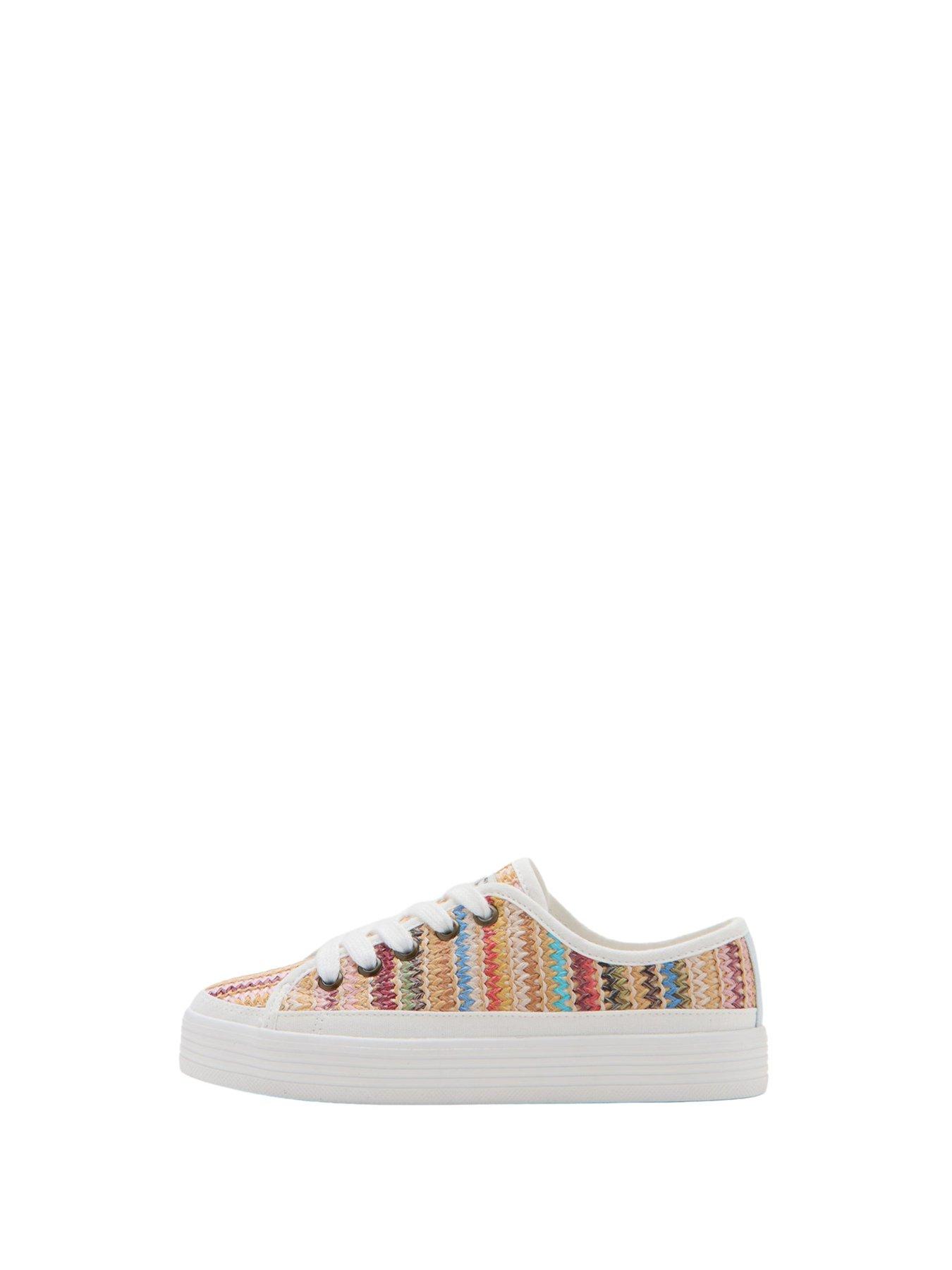 Image 6 of 6 of Mango Girls Rainbow Platform Trainers - White