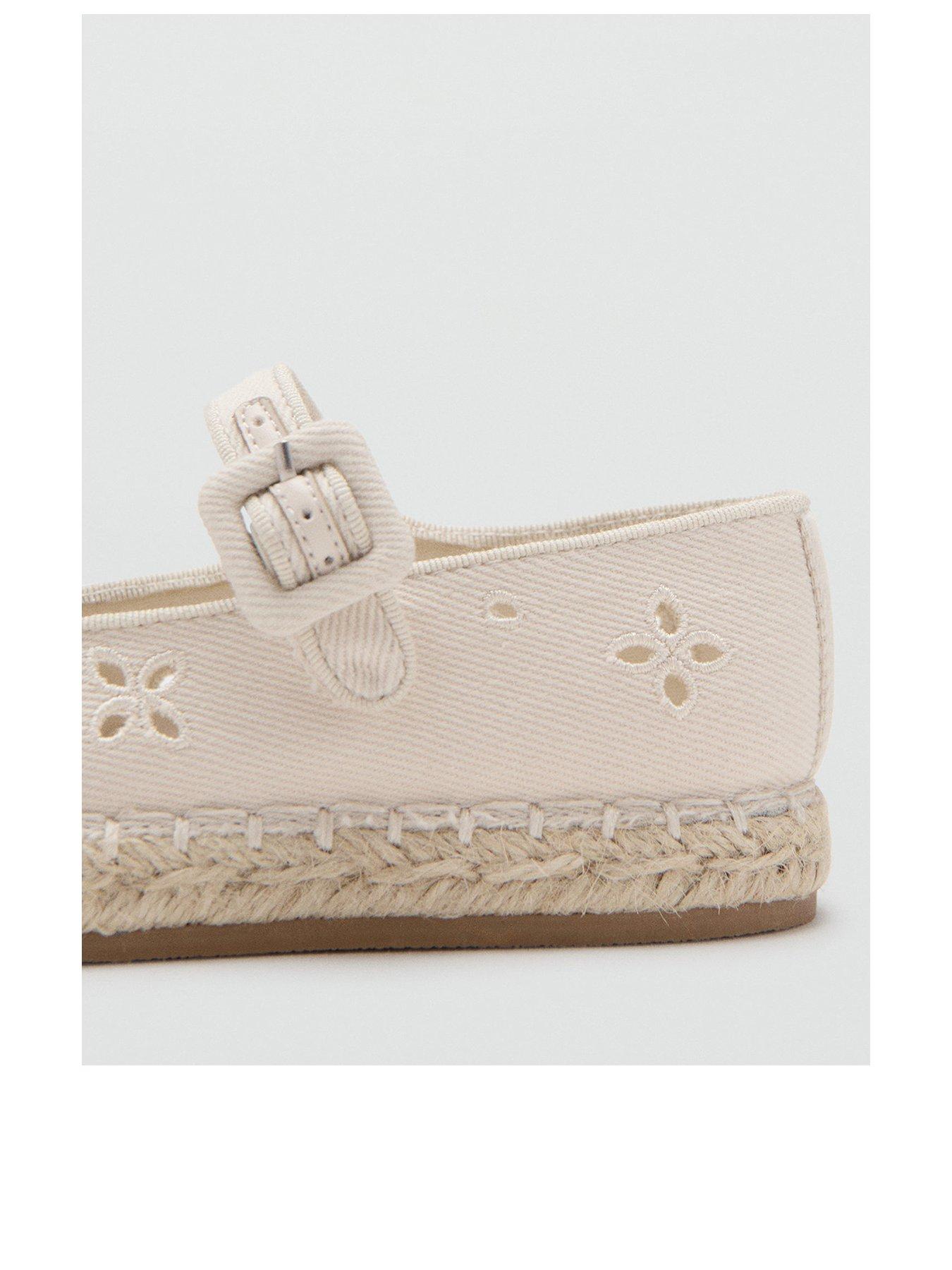 Image 3 of 5 of Mango Younger Girls Embroidered Espadrilles - Beige
