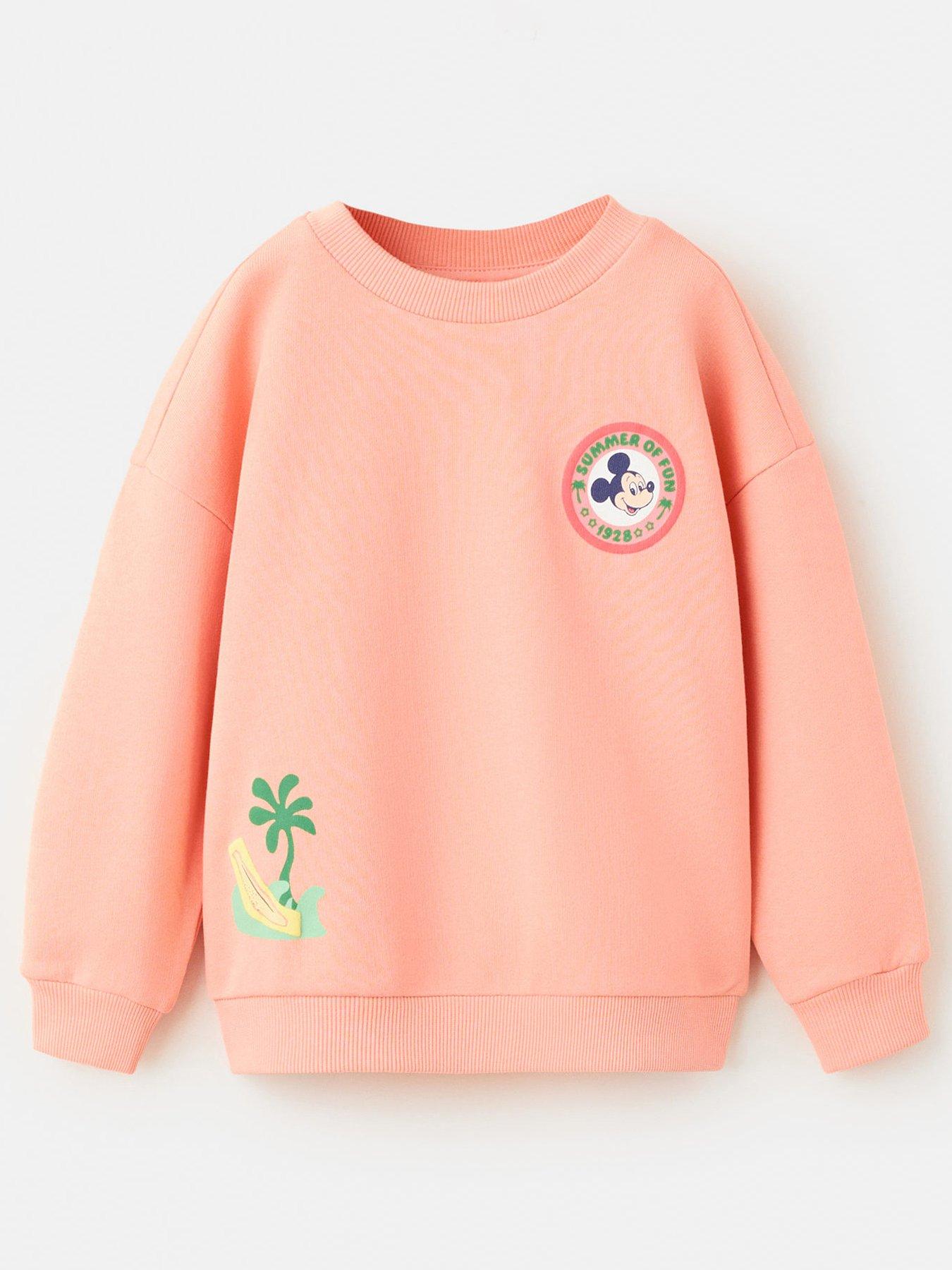 Image 1 of 4 of Mango Younger Boys Mickey Mouse Back Print Sweat - Orange