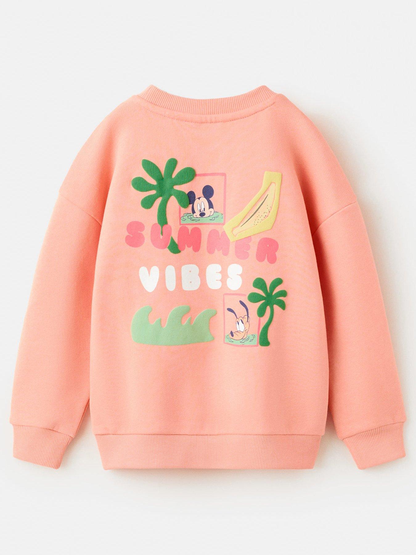 Image 2 of 4 of Mango Younger Boys Mickey Mouse Back Print Sweat - Orange