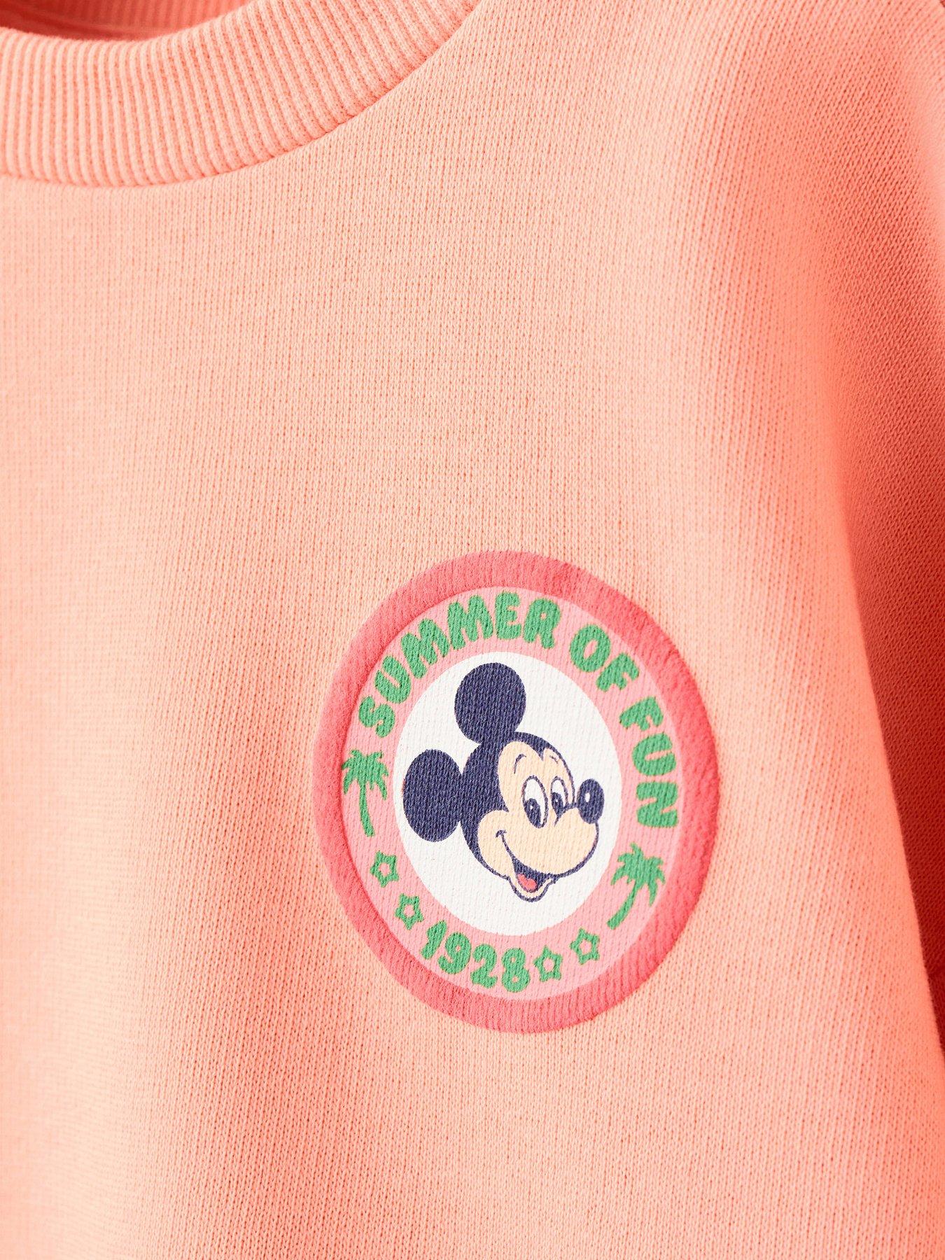 Image 3 of 4 of Mango Younger Boys Mickey Mouse Back Print Sweat - Orange