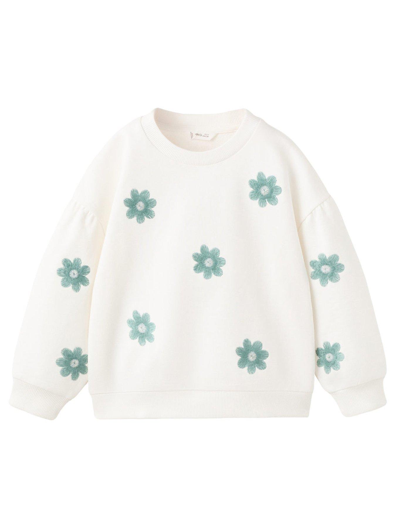 Mango Younger Girls Floral Sweat - Light Cream