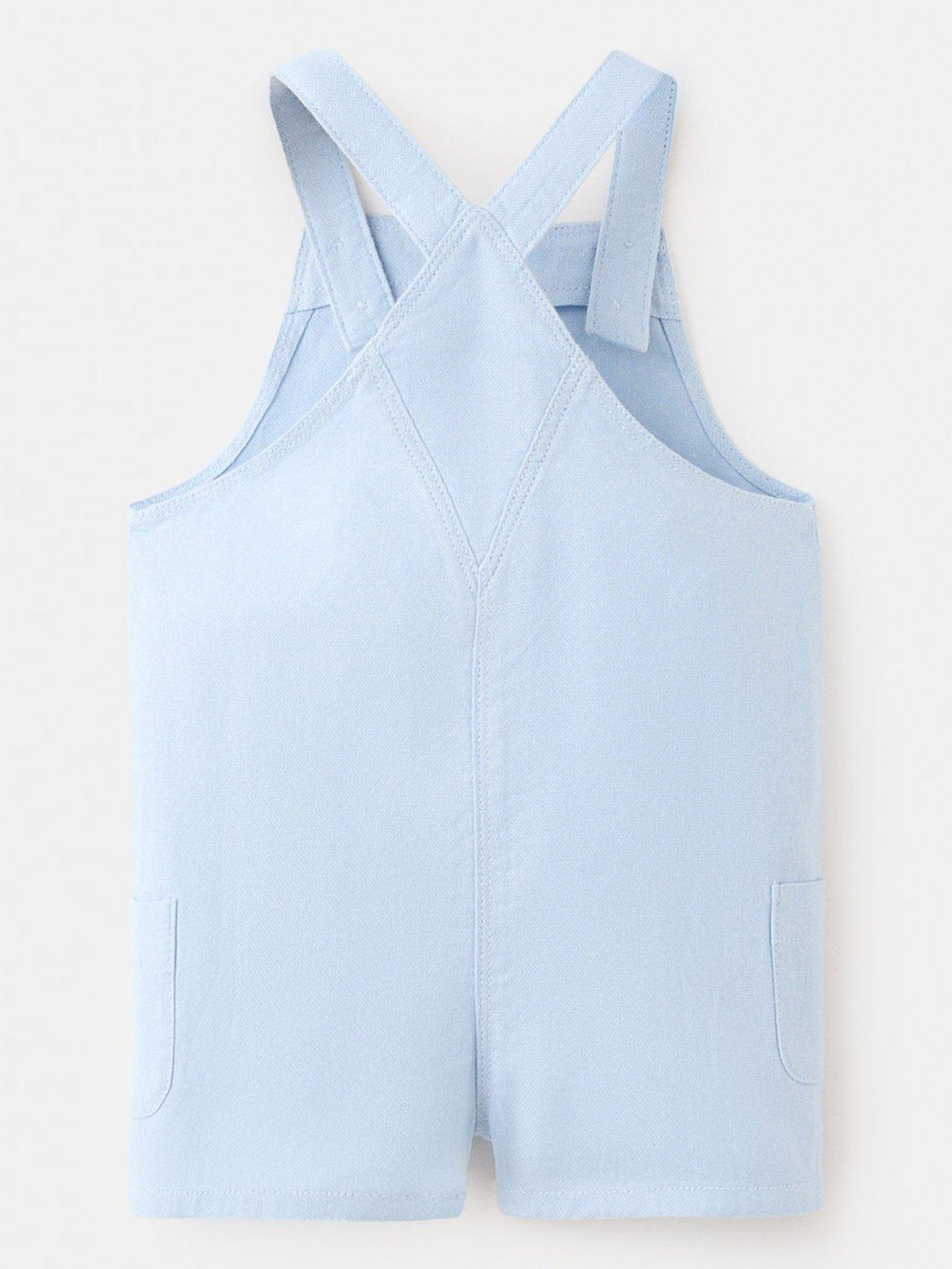 Image 2 of 4 of Mango Baby Boys Shorty Dungarees - Light Blue