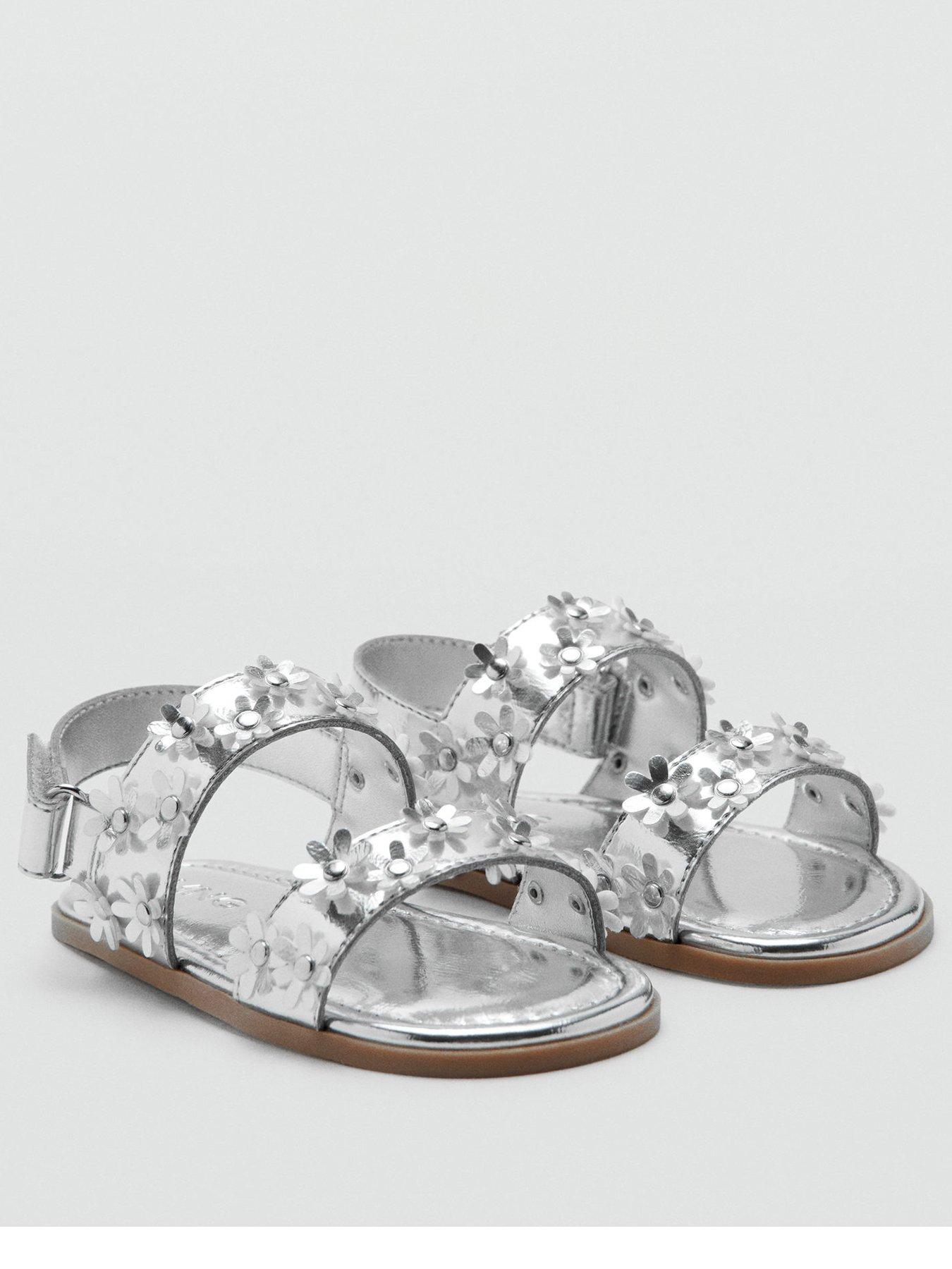 mango-younger-girls-floral-metallic-sandals-silverstillFront