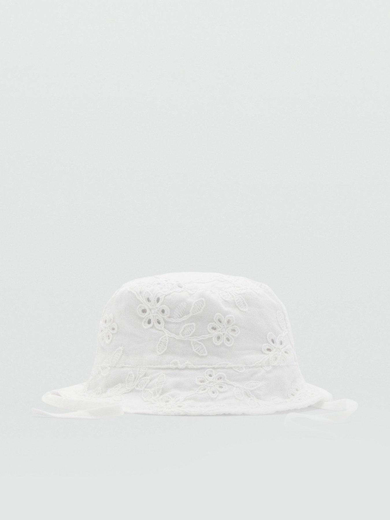 Mango Baby Girls Broderie Anglais Hat - White