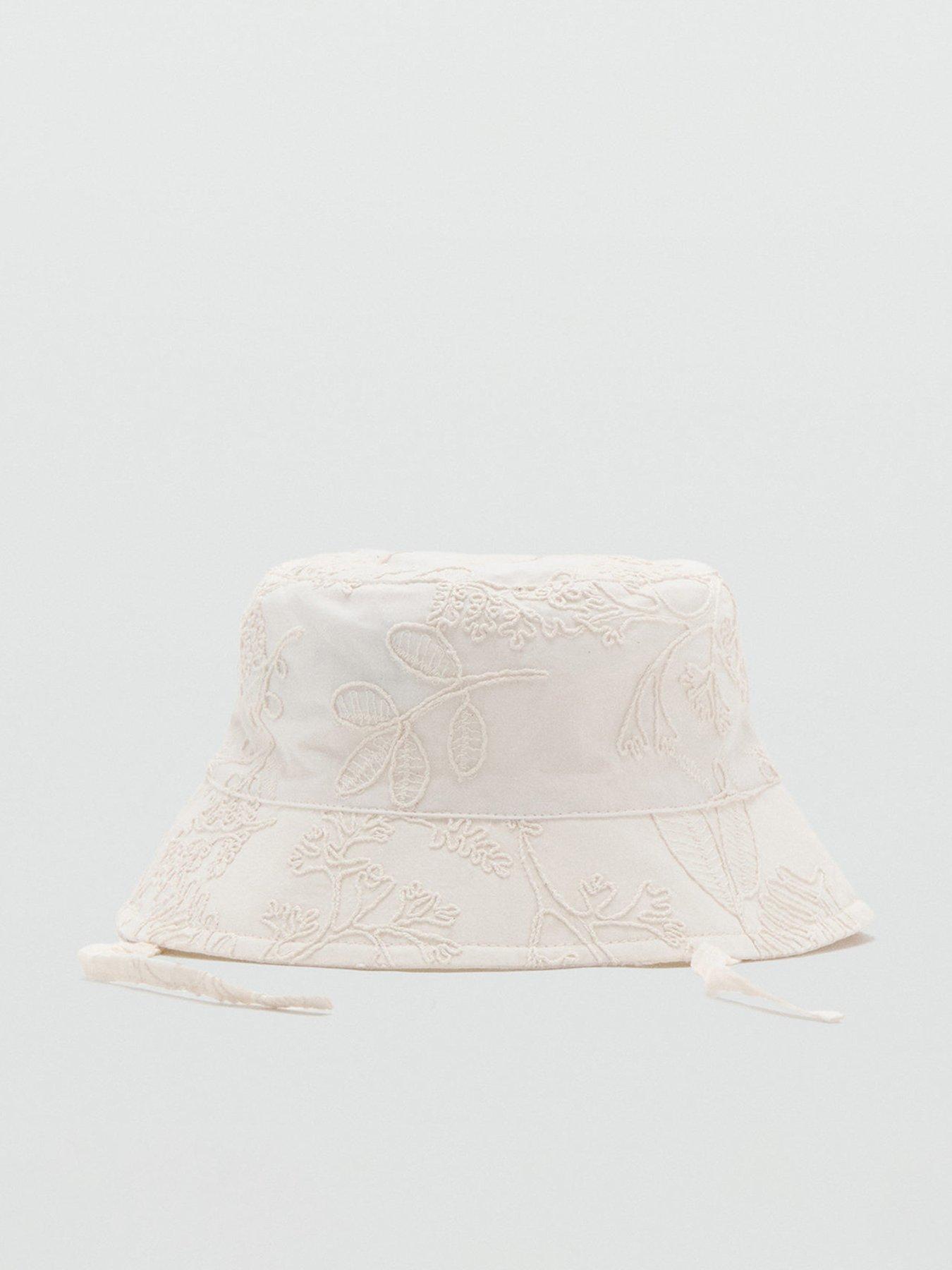 Mango Younger Girls Embroidered Bucket Hat - Beige