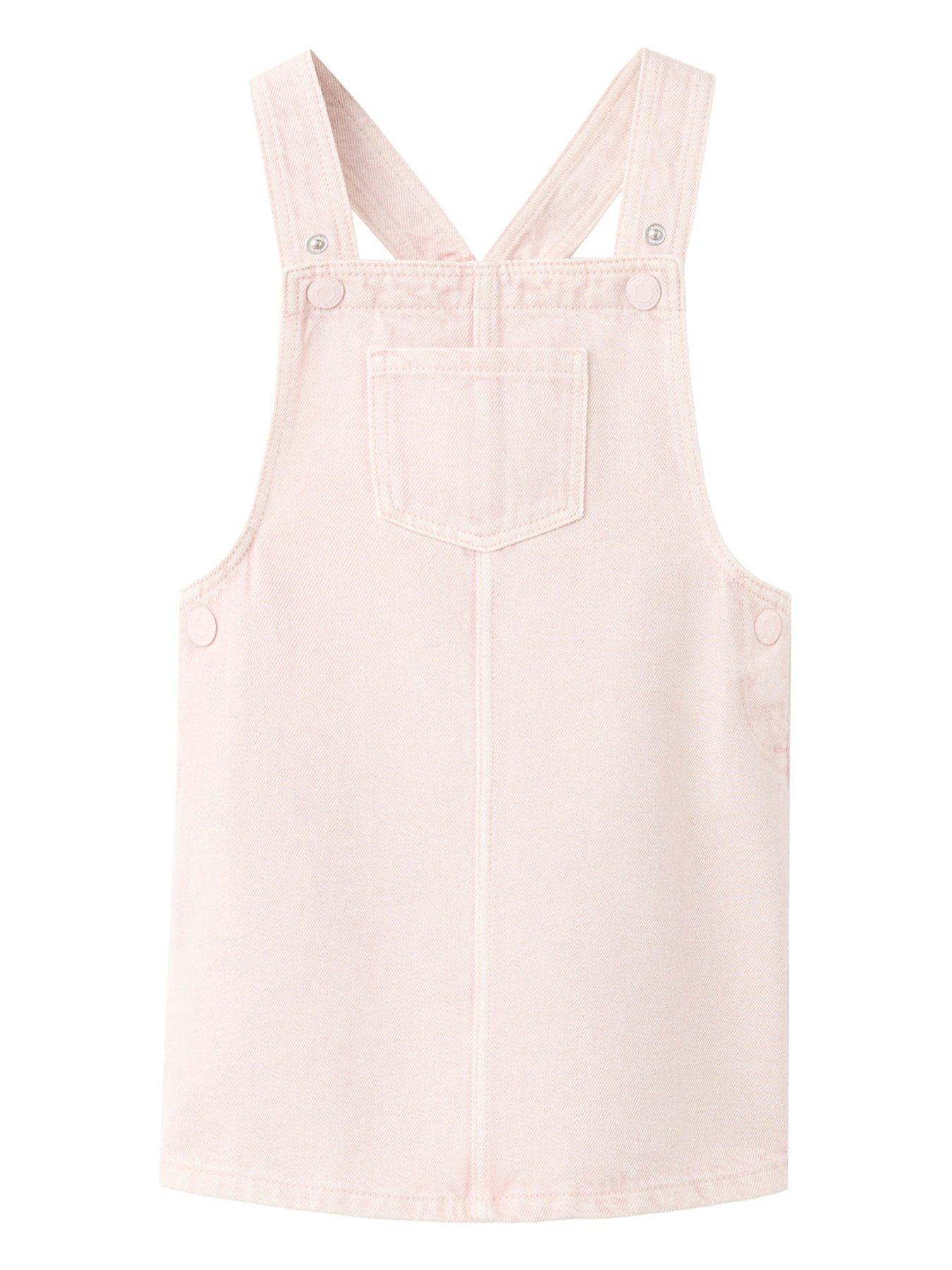 Mango Younger Girls Denim Pinny - Pink