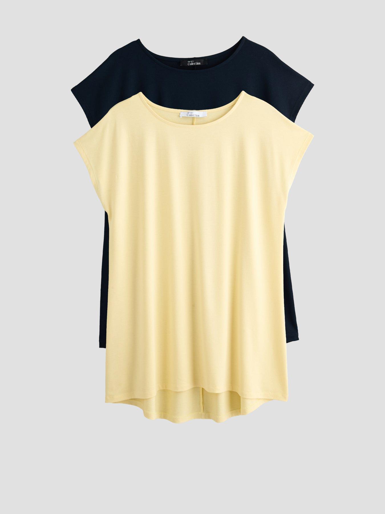 Image 1 of 7 of The Very Collection Curve 2 Pack Longline T-Shirt - Multi