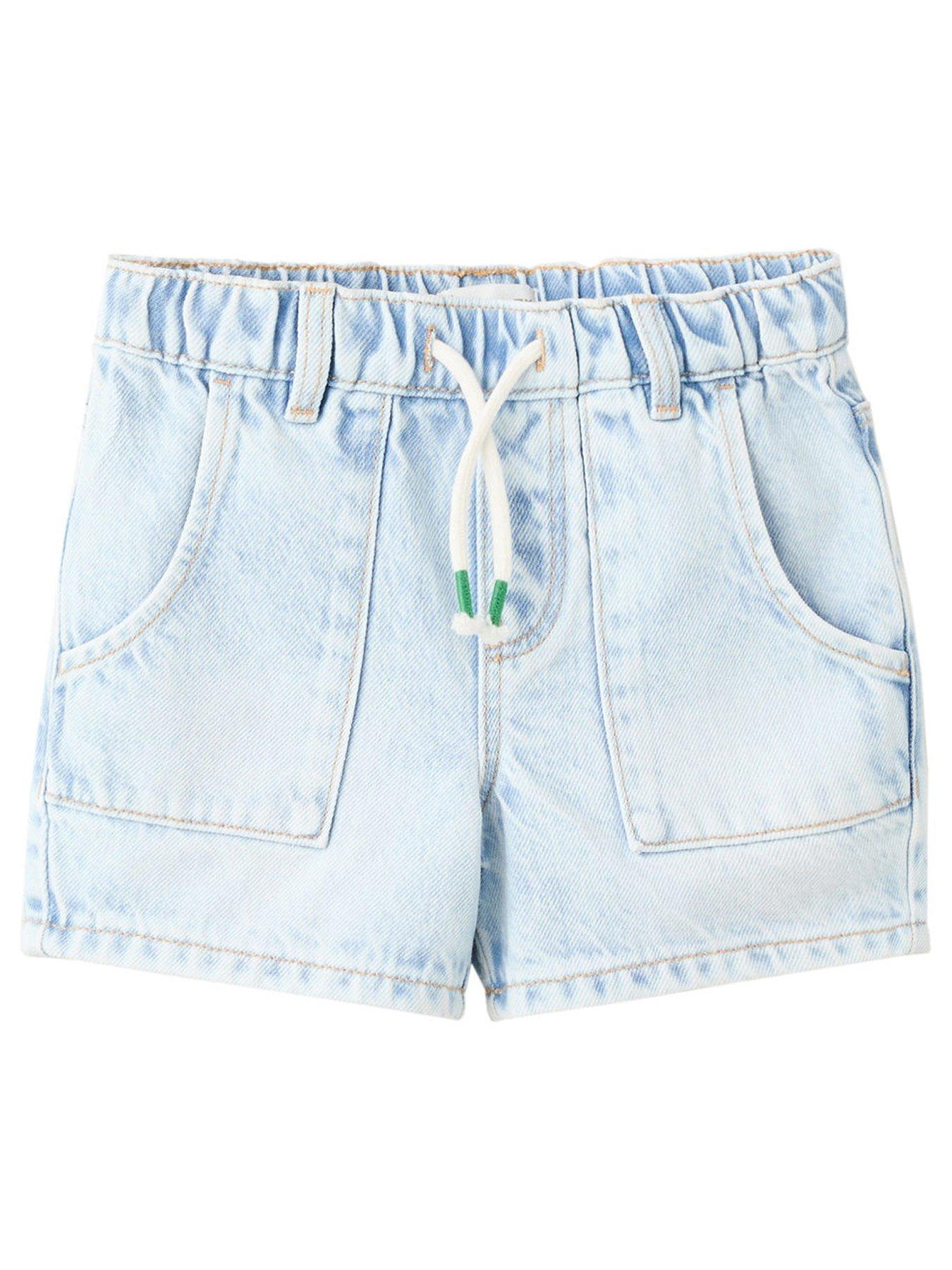 Mango Younger Boys Drawstring Denim Shorts - Blue