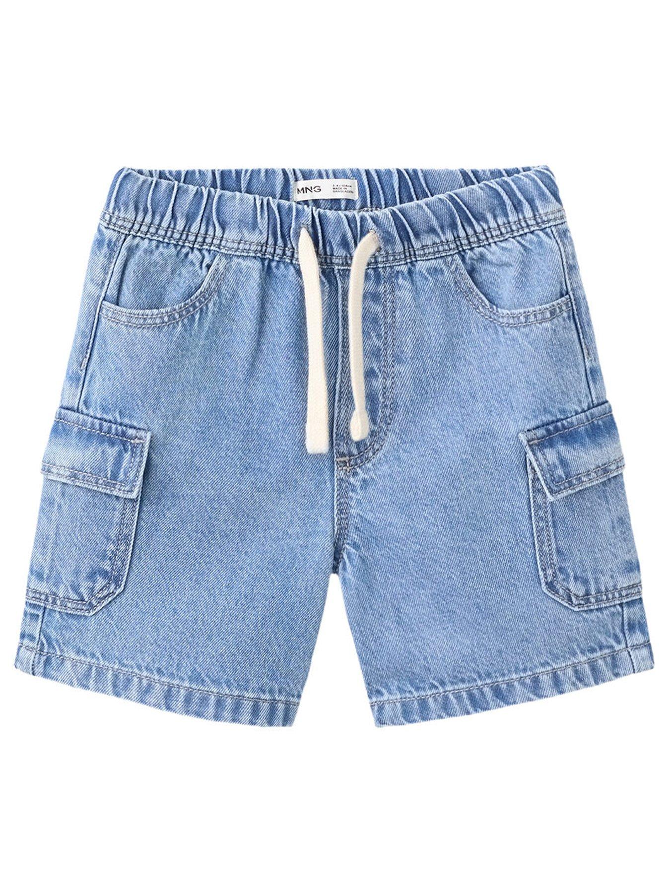 Mango Younger Boys Denim Cargo Shorts - Blue