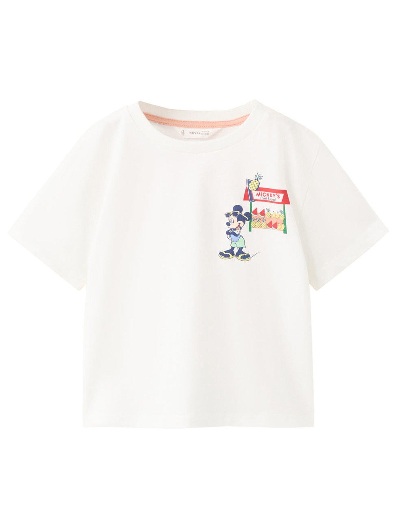 Mango Younger Boys Mickey Mouse Short Sleeve T-Shirt - White