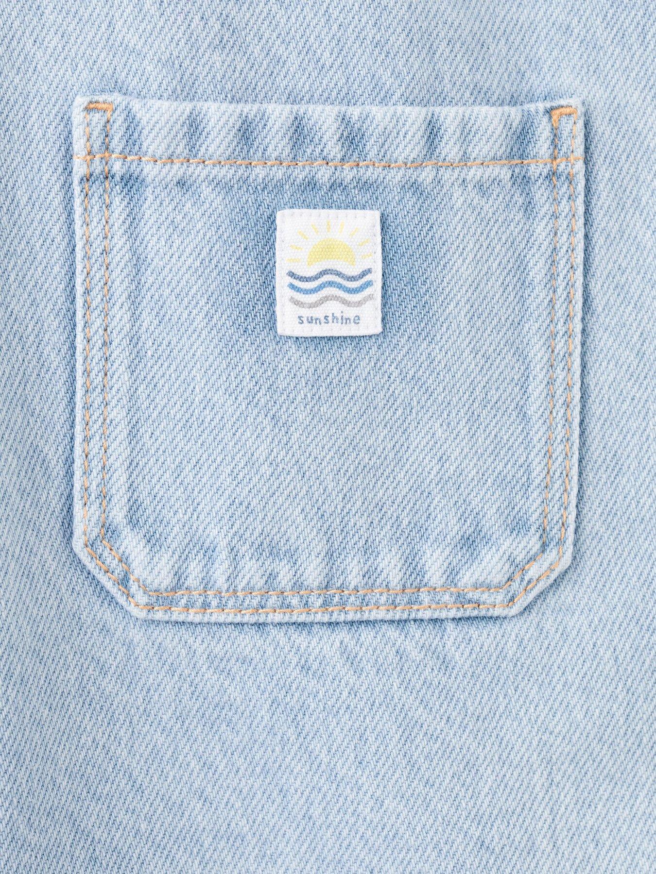 Image 4 of 4 of Mango Younger Boys Denim Shorty Dungarees - Blue