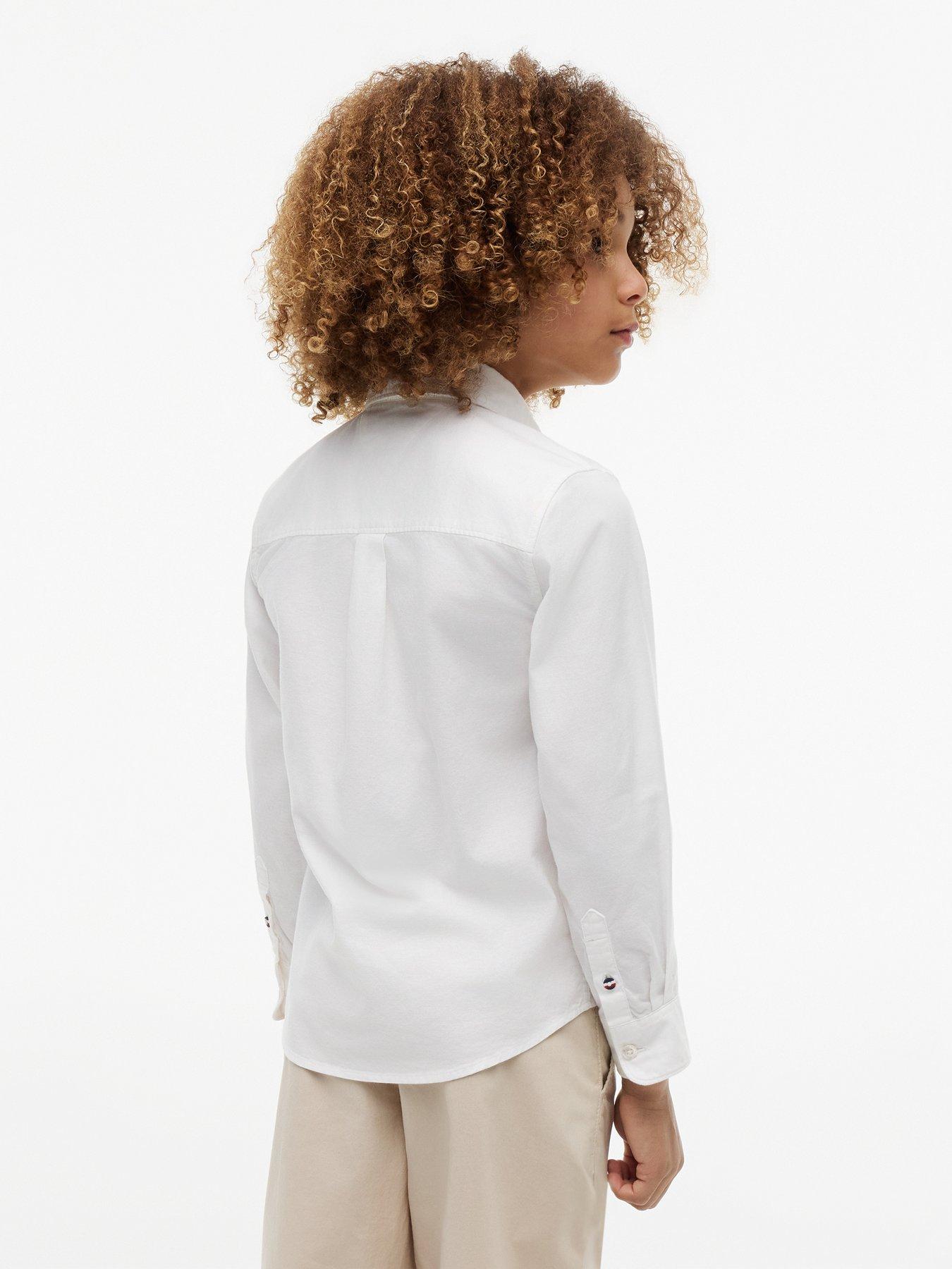 Image 2 of 5 of Tommy Hilfiger Boys Long Sleeve Oxford Shirt - White