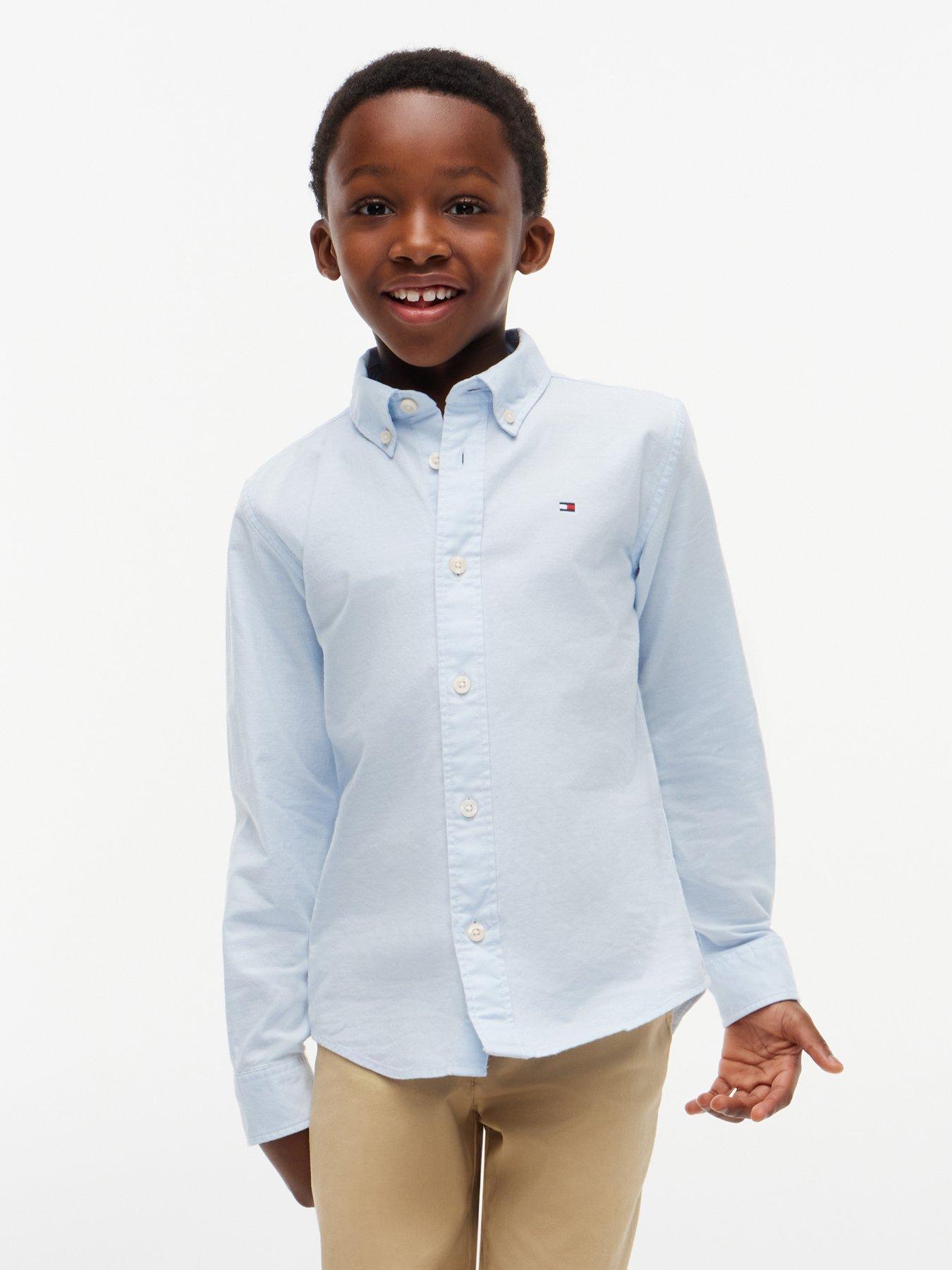 Image 1 of 5 of Tommy Hilfiger Boys Long Sleeve Oxford Shirt - Blue